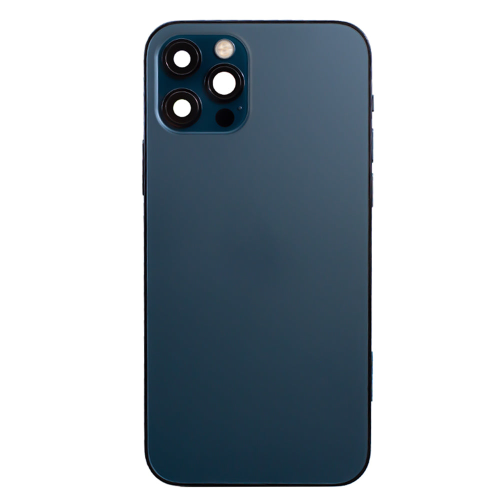 Akkudeckel Gehäuse mit klein Teile passend für iPhone 12 Pro Pazifik Blau
