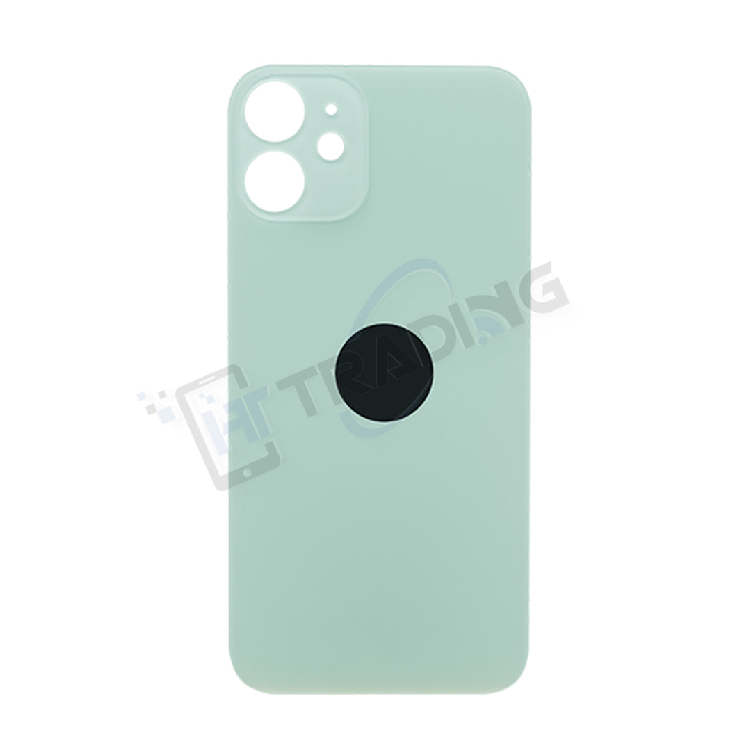 iPhone 12 Akkudeckel Glas – Premium Qualität, Grün, Big Hole (Großes Kameraloch)
