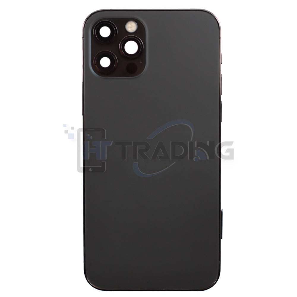 Akkudeckel Gehäuse mit klein Teile passend für iPhone 12 Pro Schwarz