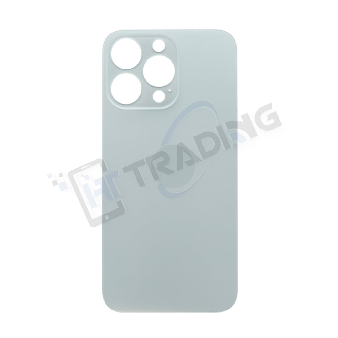 iPhone 13 Pro Akkudeckel Glas – Premium Qualität, Weiß, Big Hole (Großes Kameraloch)