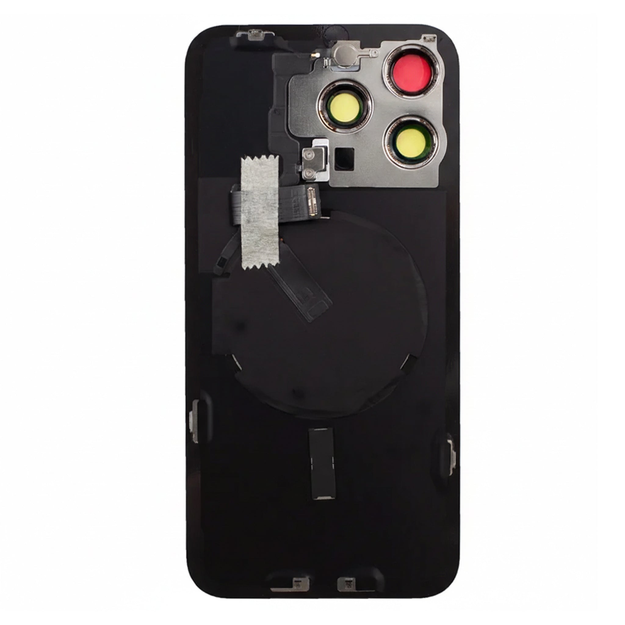 iPhone 15 Pro Max Akkudeckel mit Kleinteilen & MagSafe Ring – Titan Schwarz