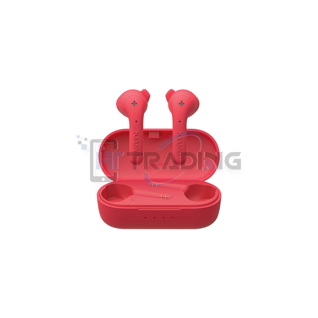 Defunc True Basic TWS In-Ear Kopfhörer – Bluetooth 5.2 – Rot (Red) – True Wireless