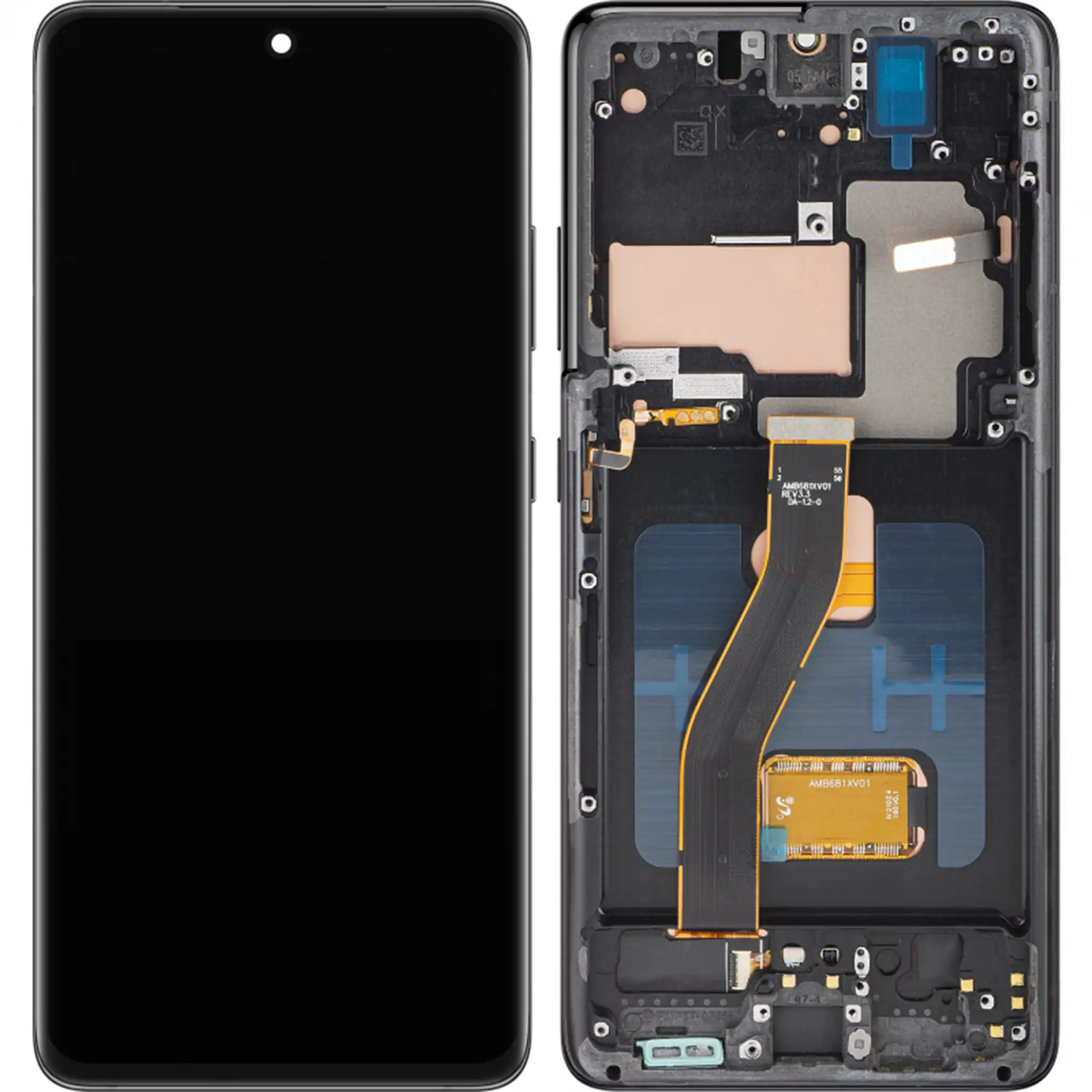 Samsung Galaxy S21 Ultra Ersatzdisplay OLED mit Rahmen – Schwarz