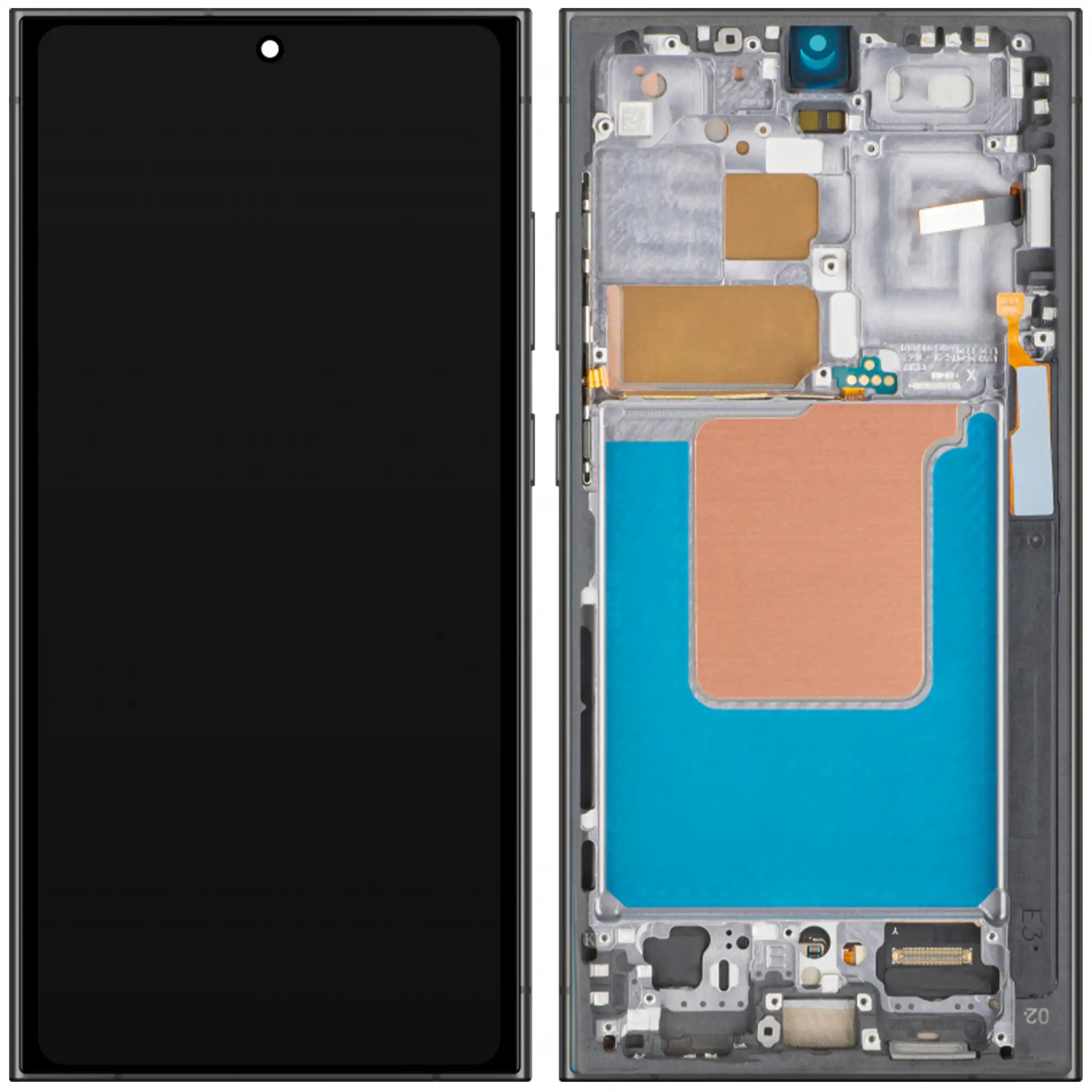 Samsung Galaxy S24 Ultra Ersatzdisplay OLED mit Rahmen – Schwarz