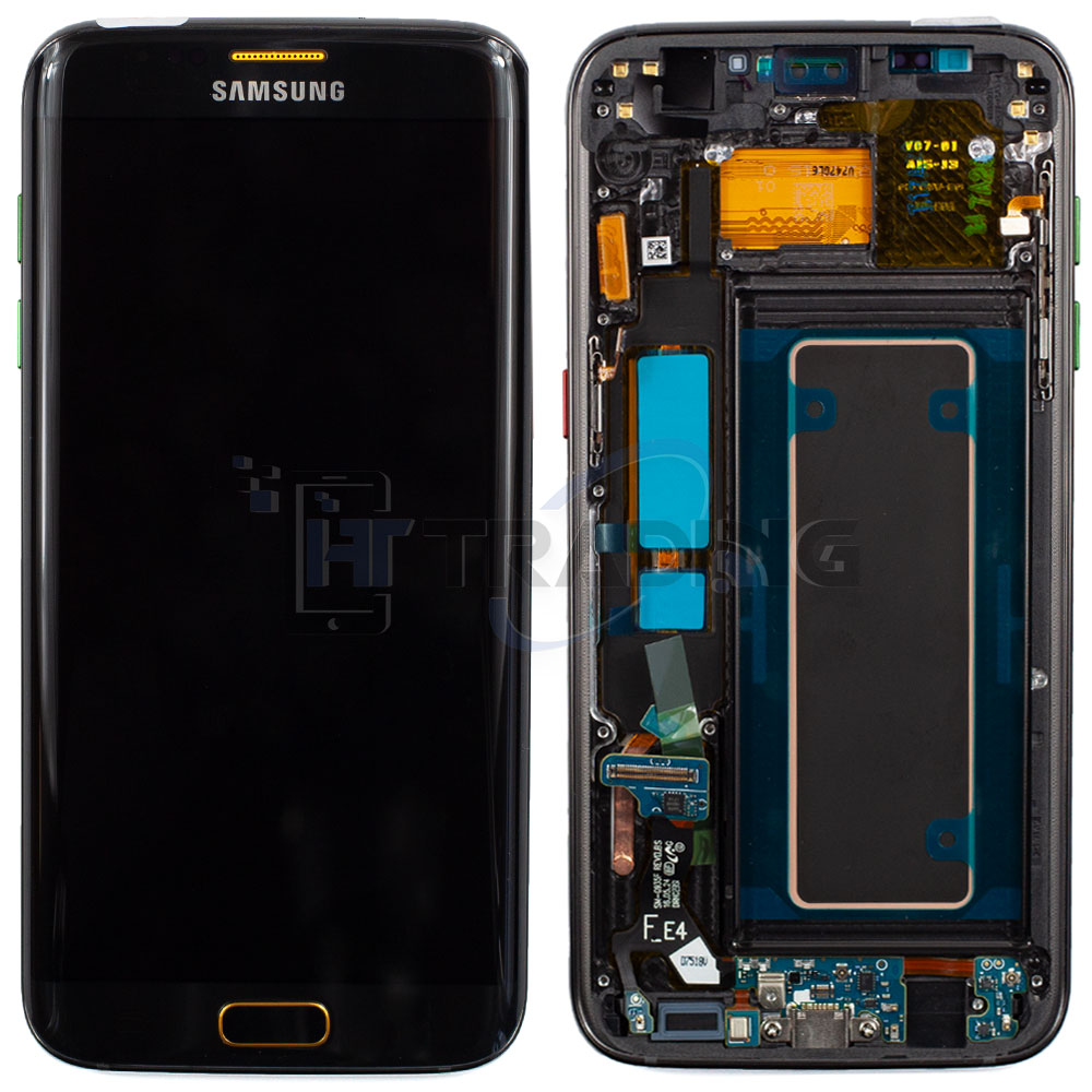 Samsung S7 Edge G935F Display Olympic Schwarz, Service Pack
