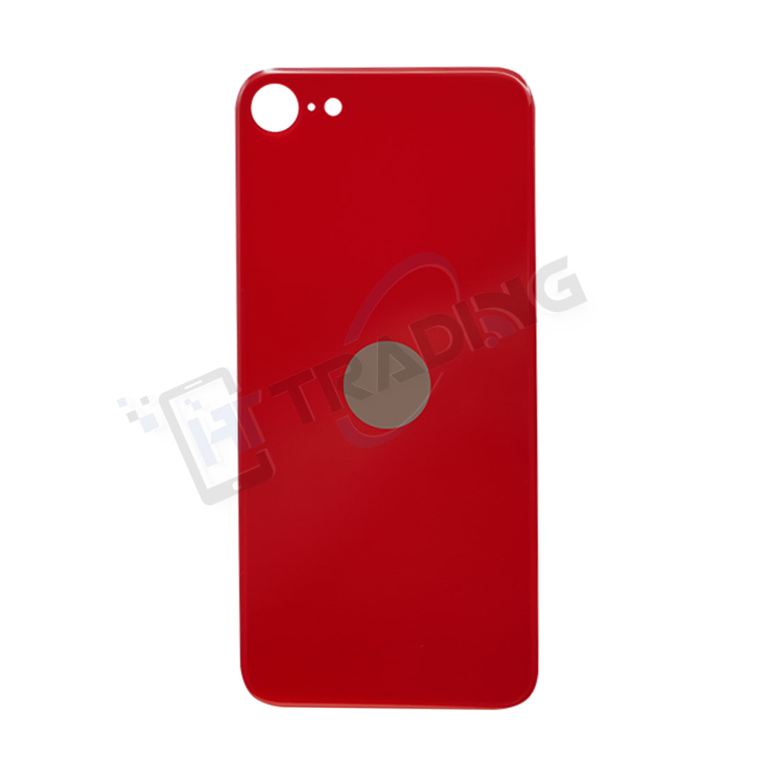 iPhone SE 2020 / 2022 Akkudeckel Glas – Premium Qualität, Rot, Big Hole (Großes Kameraloch)