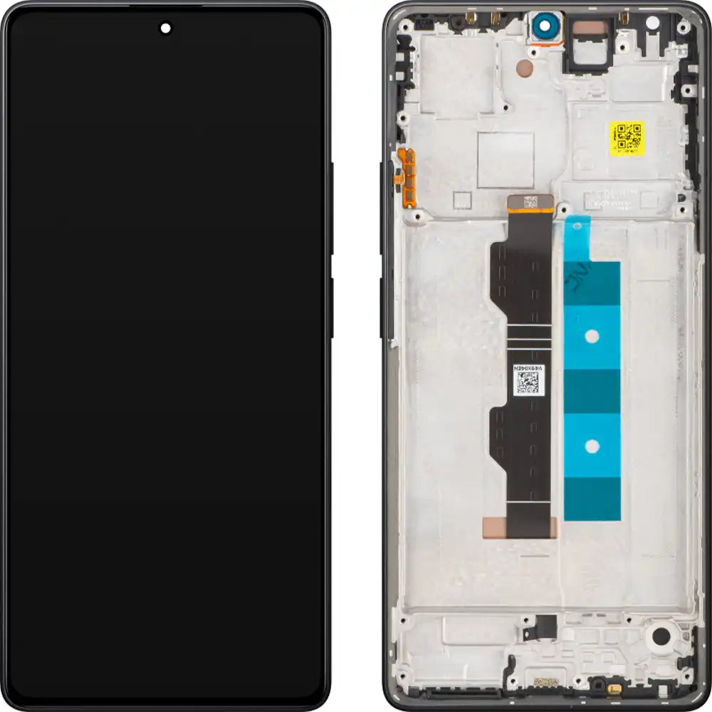 Display für Xiaomi Redmi Note 14S mit Rahmen Schwarz, Service Pack