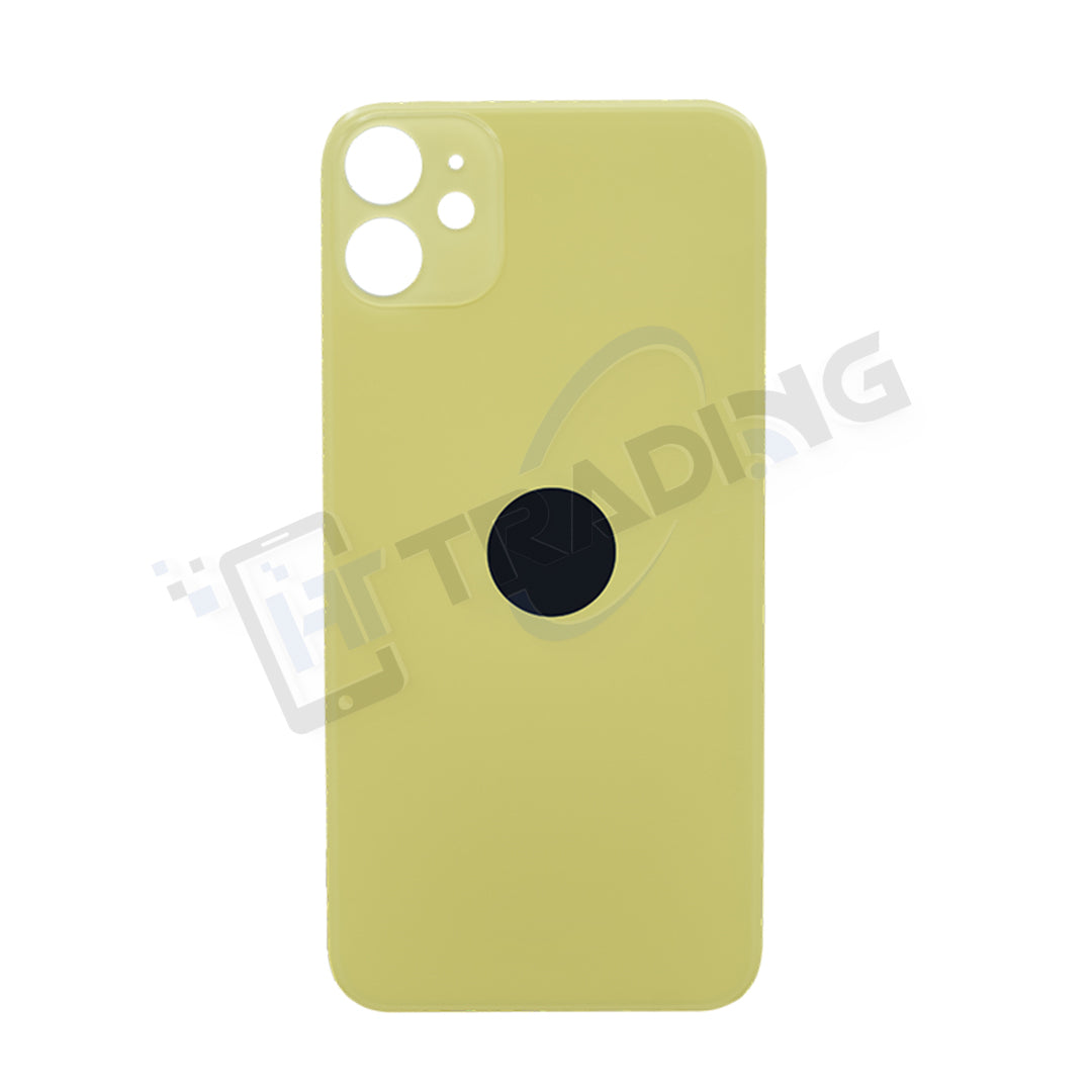 iPhone 11 Akkudeckel Glas – Premium Qualität, Gelb, Big Hole (Großes Kameraloch)