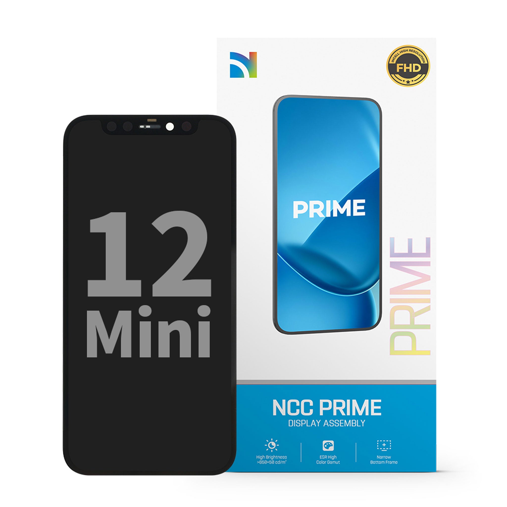 NCC LCD Display für iPhone 12 Mini Incell Schwarz - PRIME