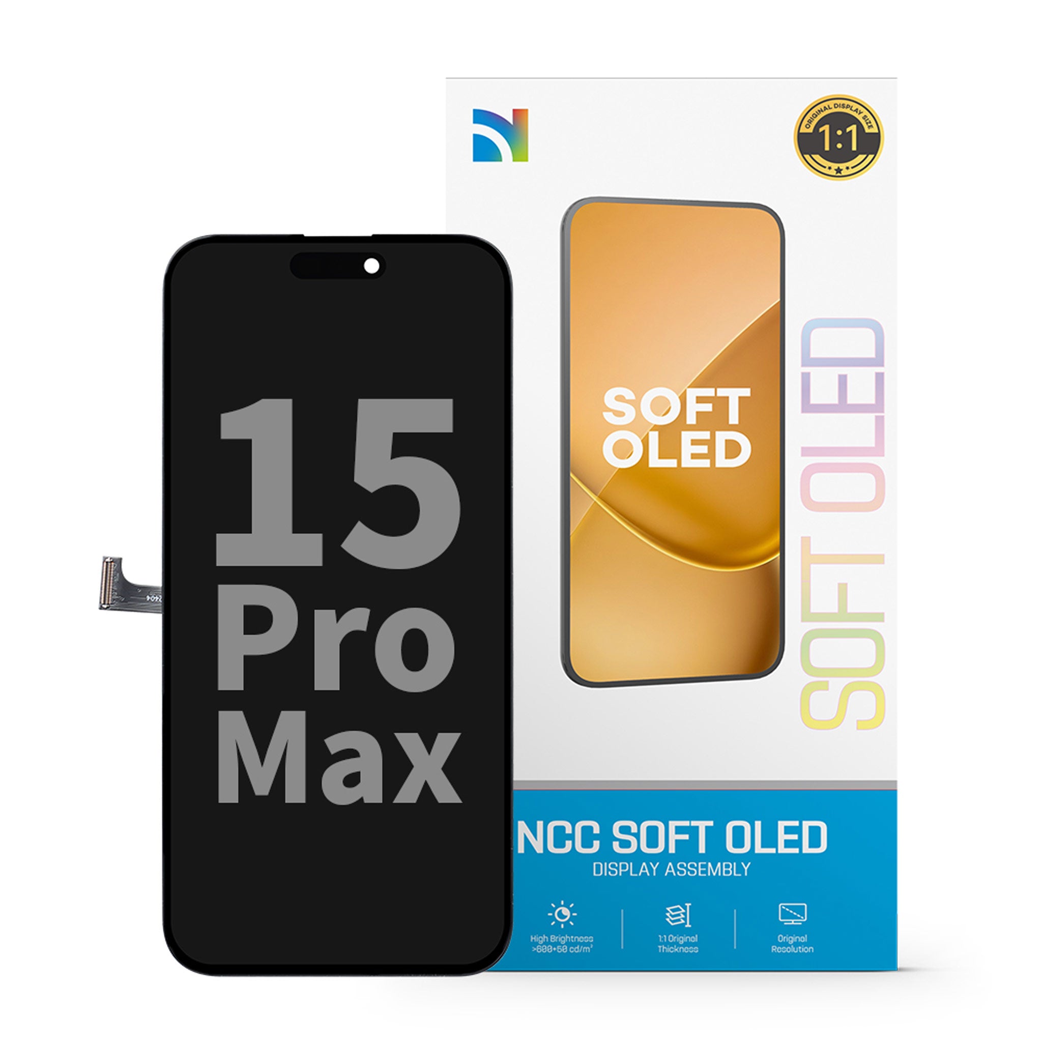 Display für iPhone 15 Pro Max Soft OLED - Premium Ersatzdisplay