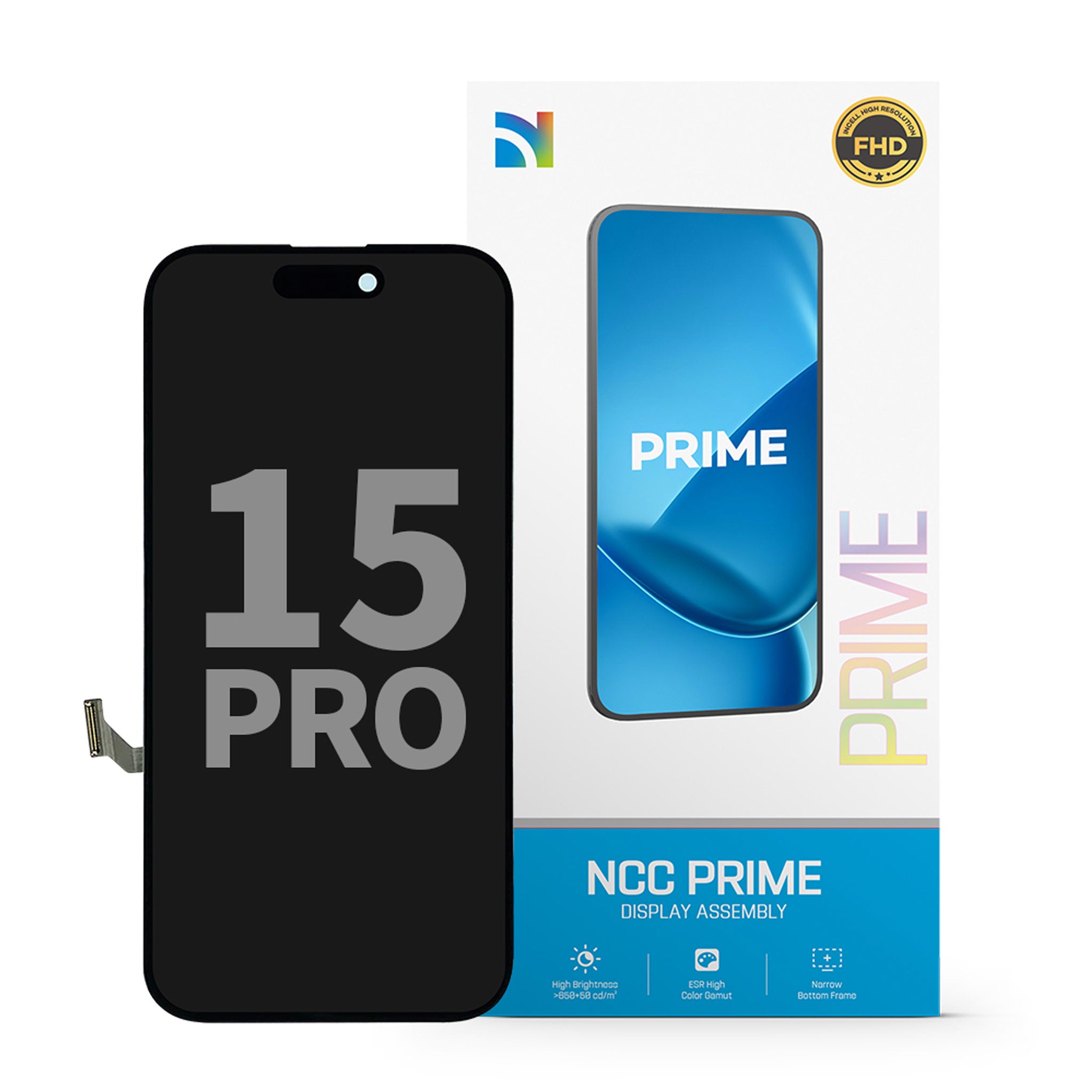 NCC LCD Display für iPhone 15 Pro Incell Schwarz – PRIME