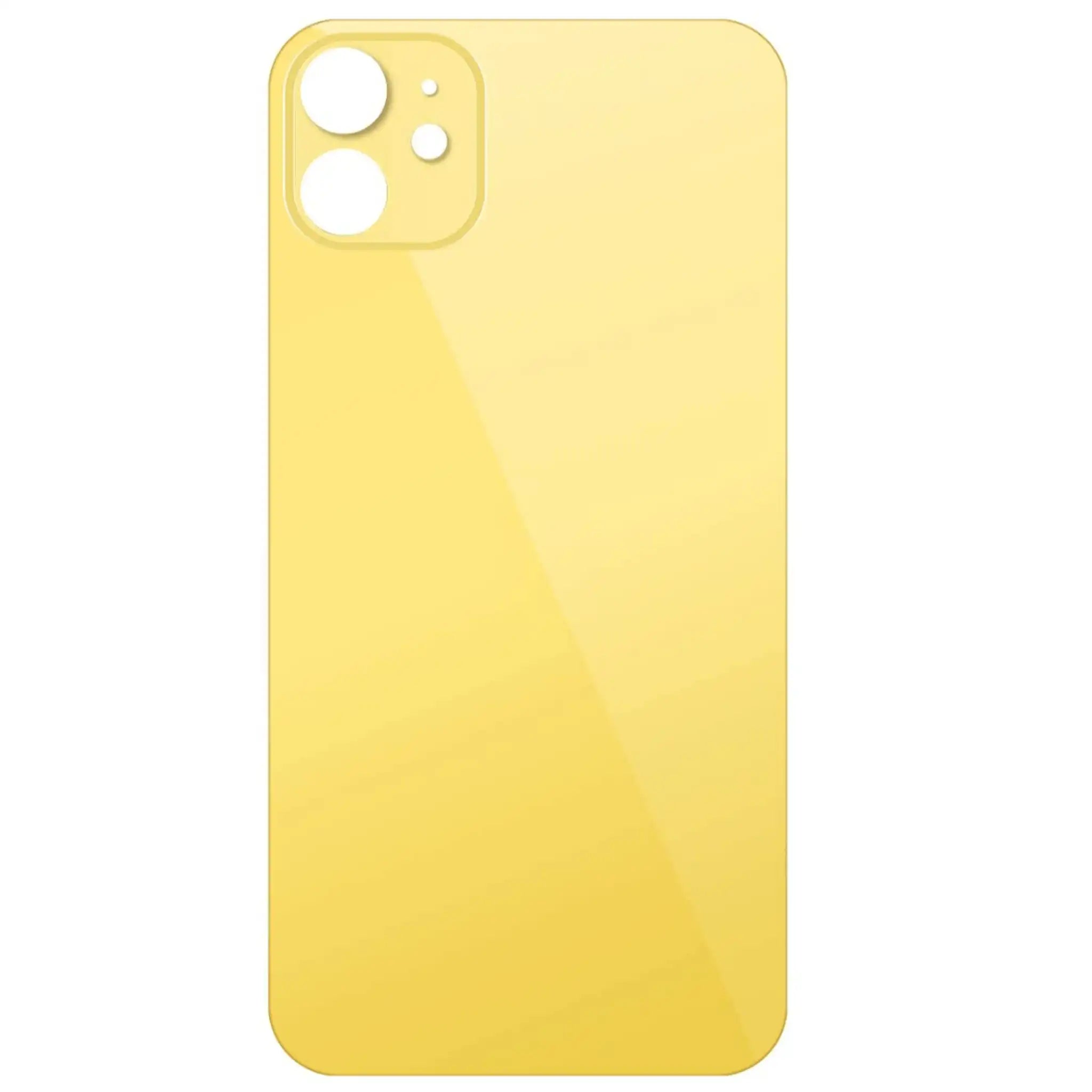 iPhone 11 Akkudeckel Glas – Premium Qualität, Gelb, Big Hole (Großes Kameraloch)