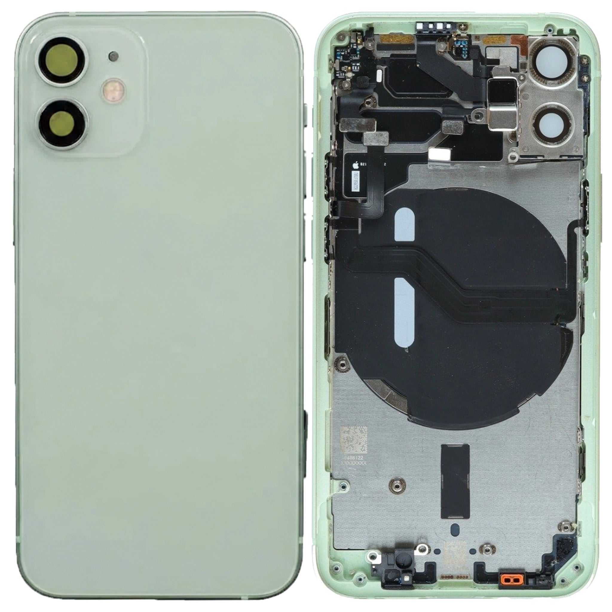 Akkudeckel Gehäuse mit klein Teile passend für iPhone 12 Mini Grün