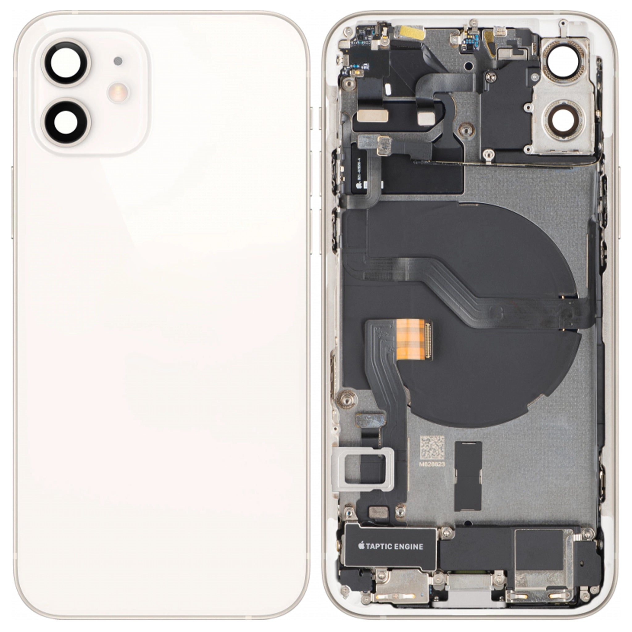 Akkudeckel Gehäuse mit klein Teile passend für iPhone 12 Mini Weiß