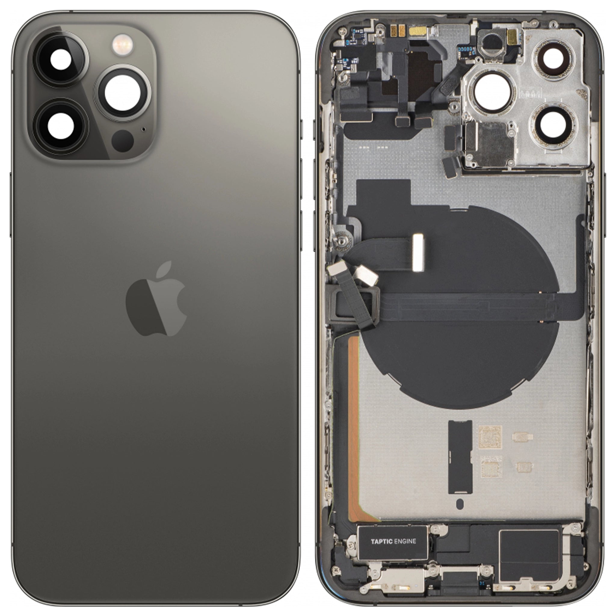 Akkudeckel Gehäuse mit klein Teile passend für iPhone 13 Pro Max Schwarz
