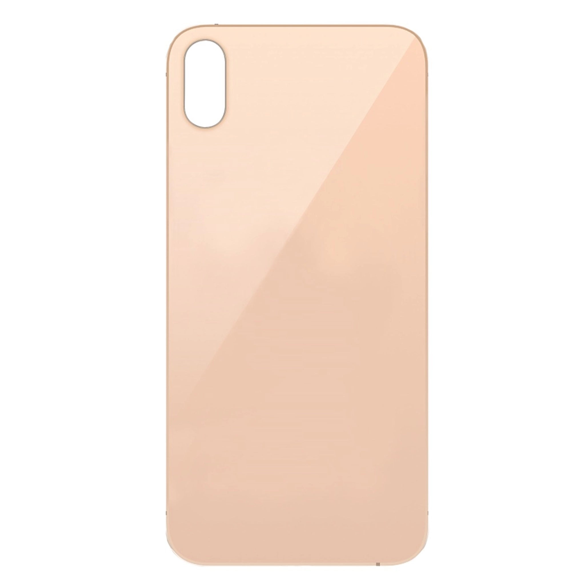 iPhone XS Akkudeckel Glas – Premium Qualität, Gold, Big Hole (Großes Kameraloch)