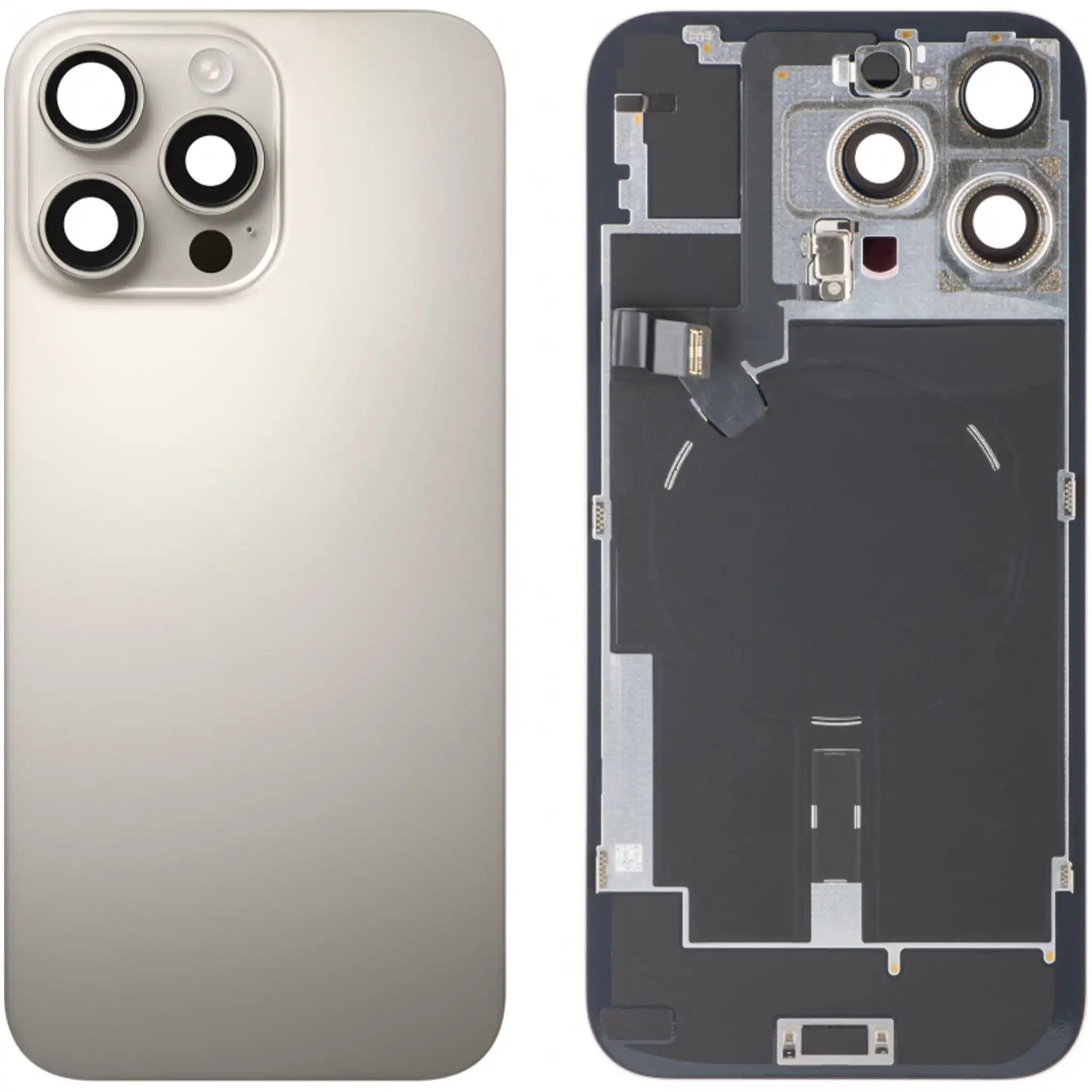 iPhone 16 Pro Max Akkudeckel mit Kleinteilen & MagSafe Ring – Natural Titanium