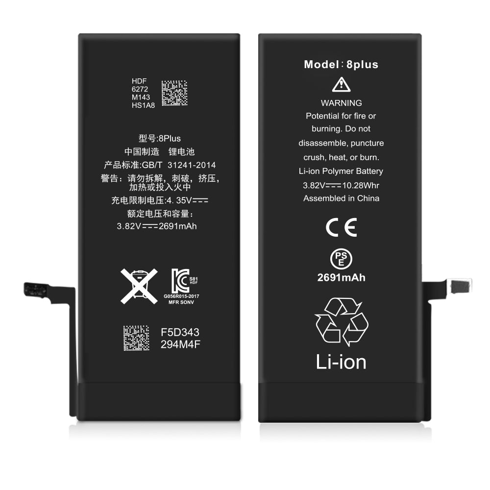 Ersatzakku für iPhone 8 Plus Premium 2716 mAh - mit Klebestreifen