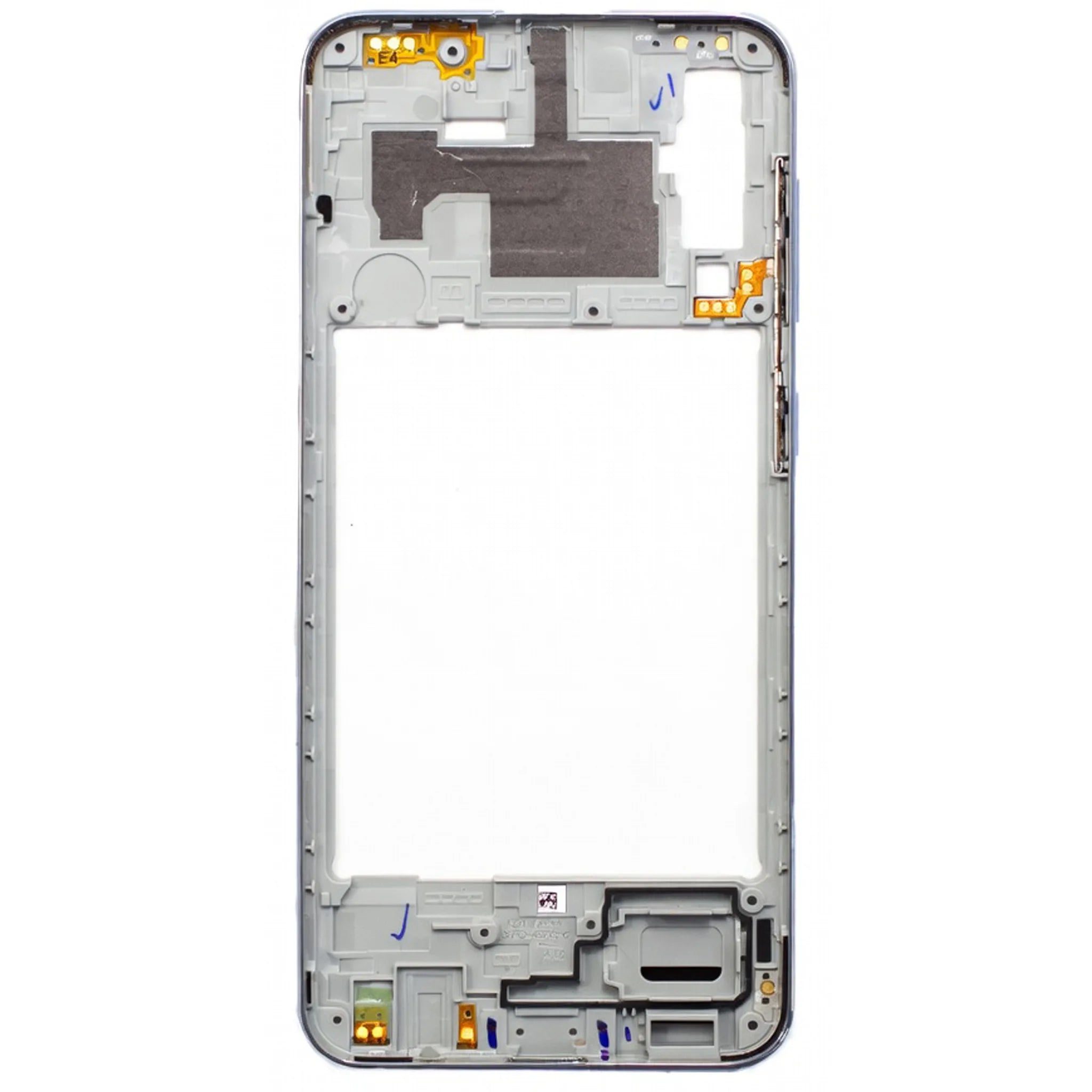 Ersatz-Mittelgehäuse (Rahmen) für Samsung Galaxy A50 (SM-A505F) in Weiß zur Gehäusereparatur.