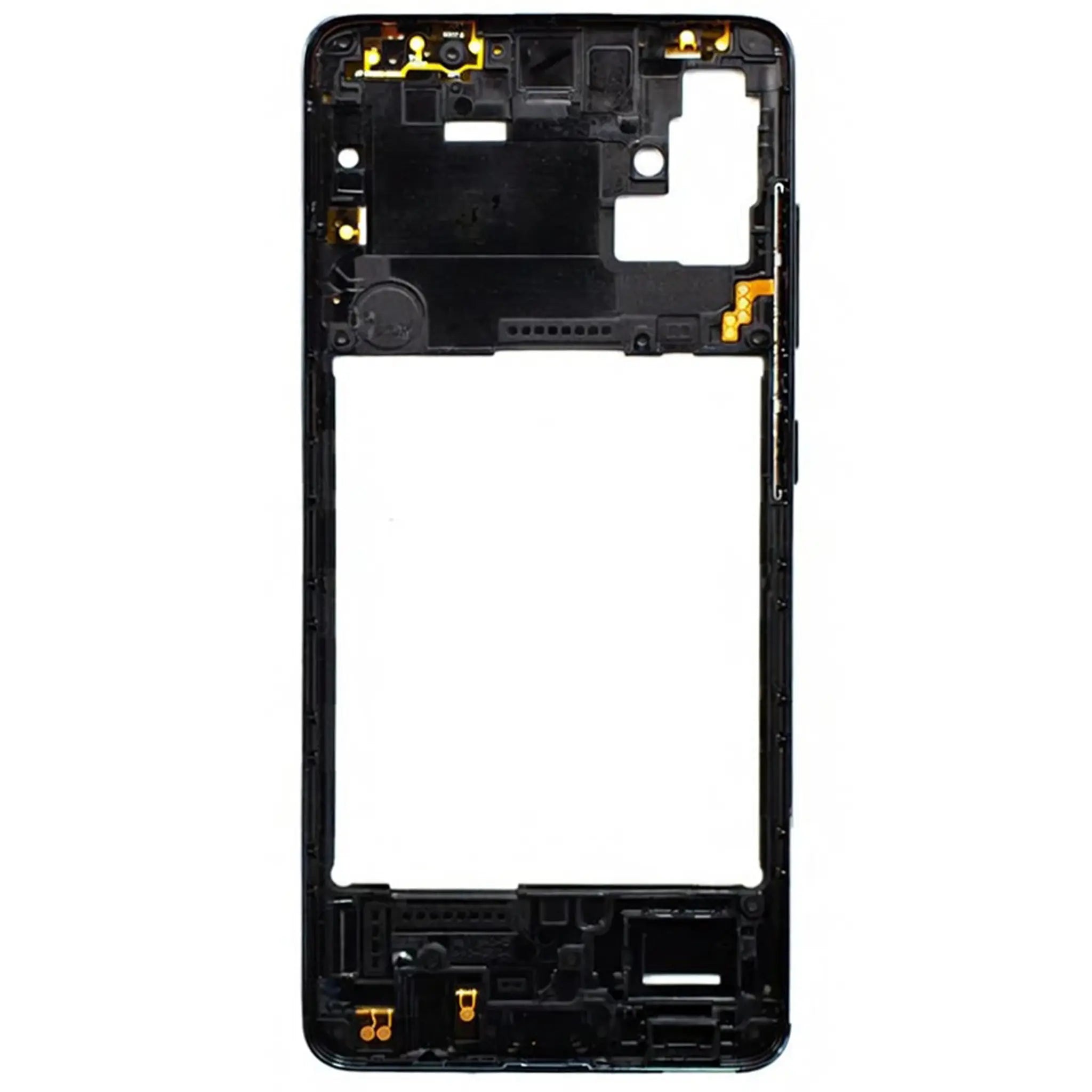 Ersatz-Mittelgehäuse (Rahmen) für Samsung Galaxy A51 (SM-A515F) in Prism Crush Black zur Gehäusereparatur.