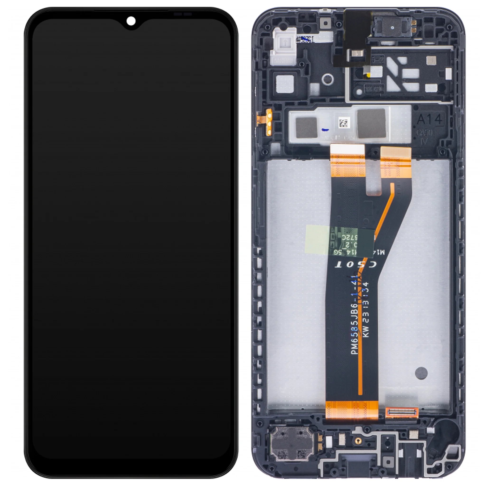 OEM Ersatz-Display mit schwarzem Rahmen für Samsung Galaxy A14 4G Non-EU Version (Modell SM-A145F zur professionellen Reparatur.