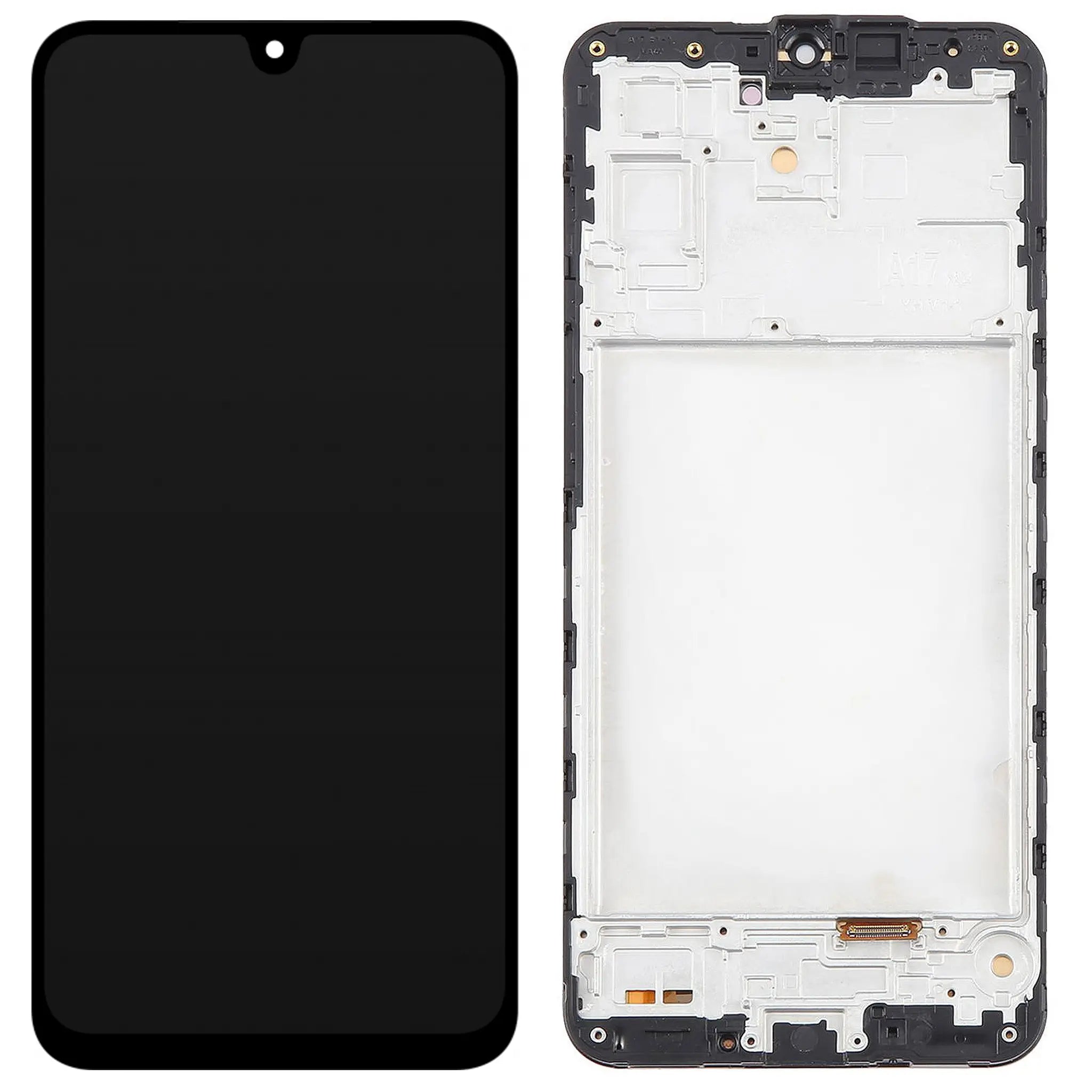 Ersatz-Display mit Rahmen für Samsung Galaxy A17 4G/5G – hochwertige OLED-Qualität.