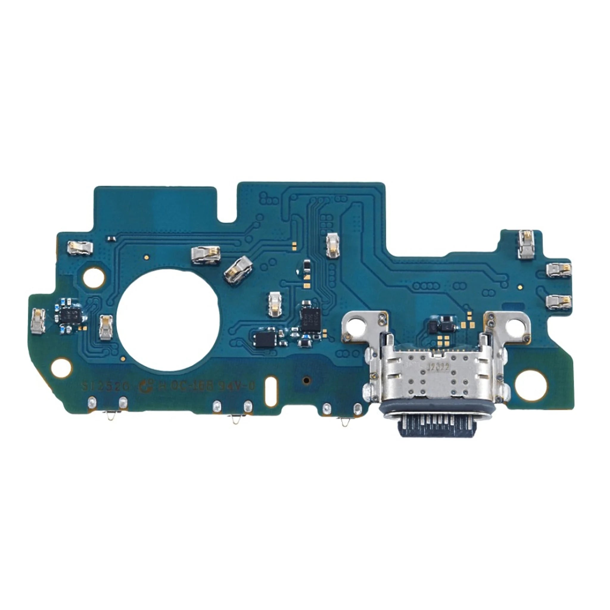 USB-C Ladeanschluss Platine mit Mikrofon für Samsung Galaxy A34 5G (A346B) – Ersatzteil Ansicht.
