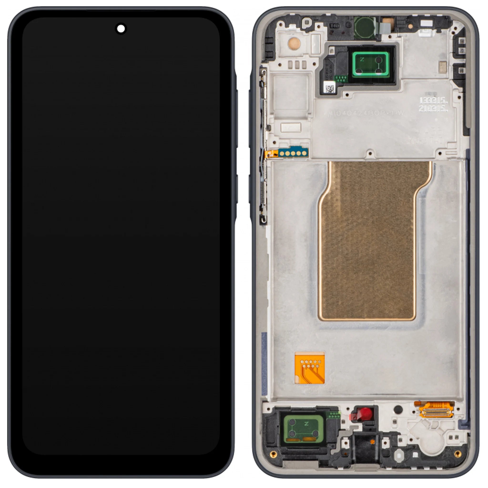 Samsung Galaxy A35 5G (A356B) Original Service Pack Ersatzdisplay inklusive Rahmen in Awesome Navy – Frontansicht.