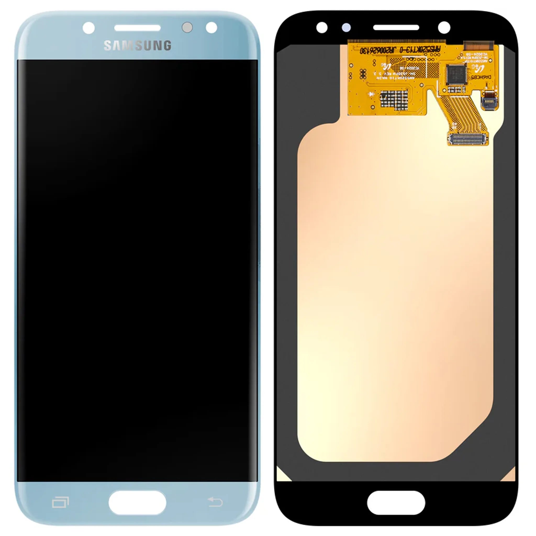 Original Samsung Galaxy J5 2017 (SM-J530F) Service Pack Display in Silber/Blau.
