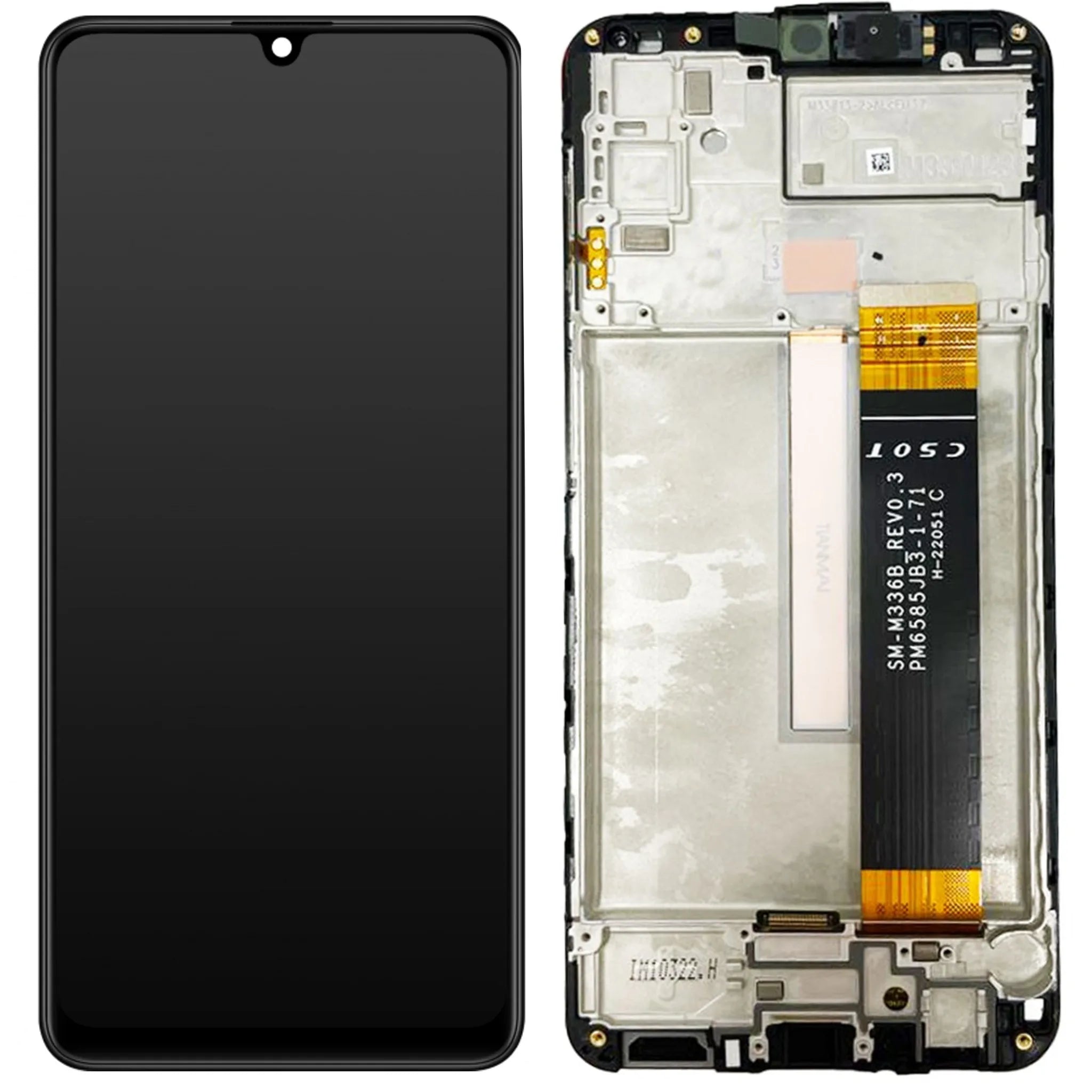 Original Samsung Service Pack Display für Galaxy M23 5G (M236) in Schwarz mit Rahmen.