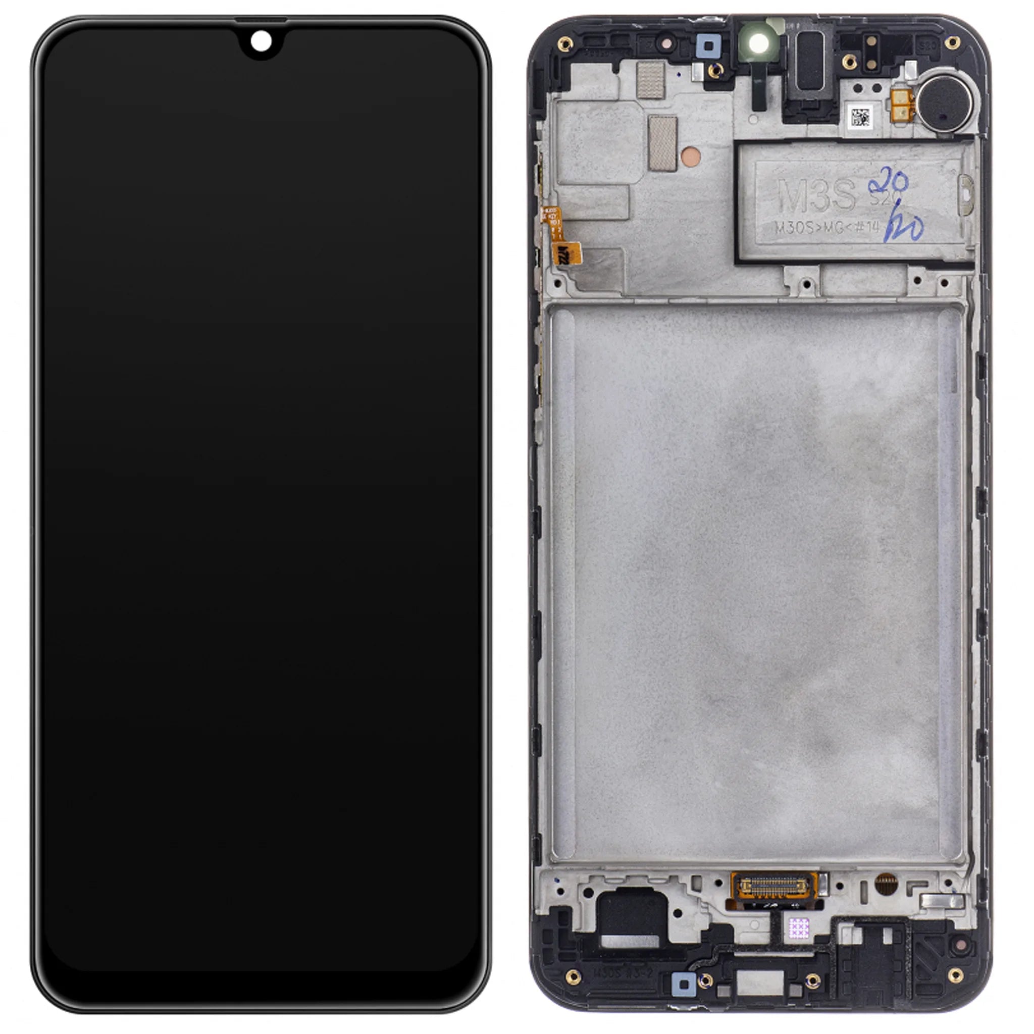 Original Samsung Service Pack Display für Galaxy M21 und M30s in Schwarz mit Rahmen.