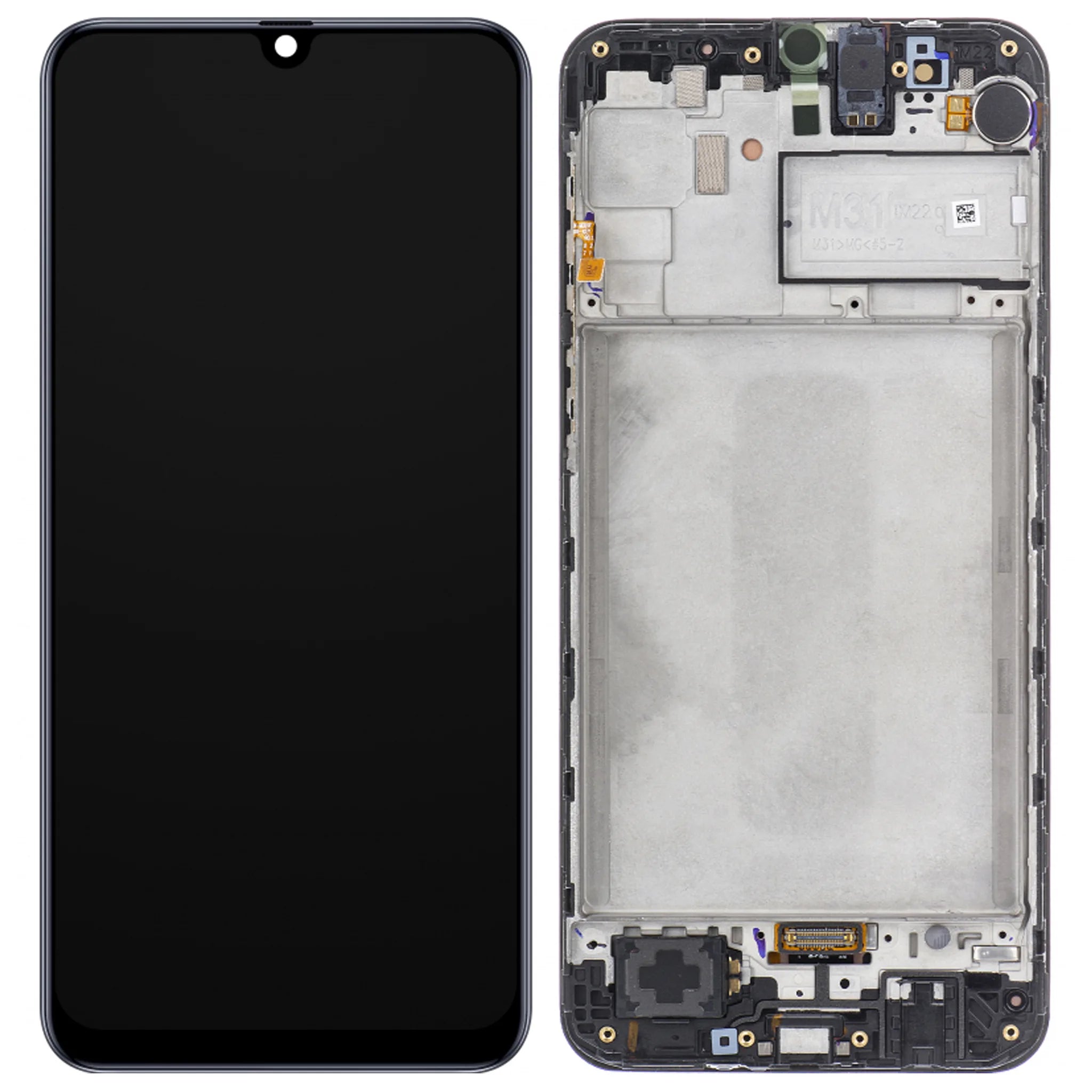 Original Samsung Service Pack Display für Galaxy M31 und M21s in Schwarz mit Rahmen.