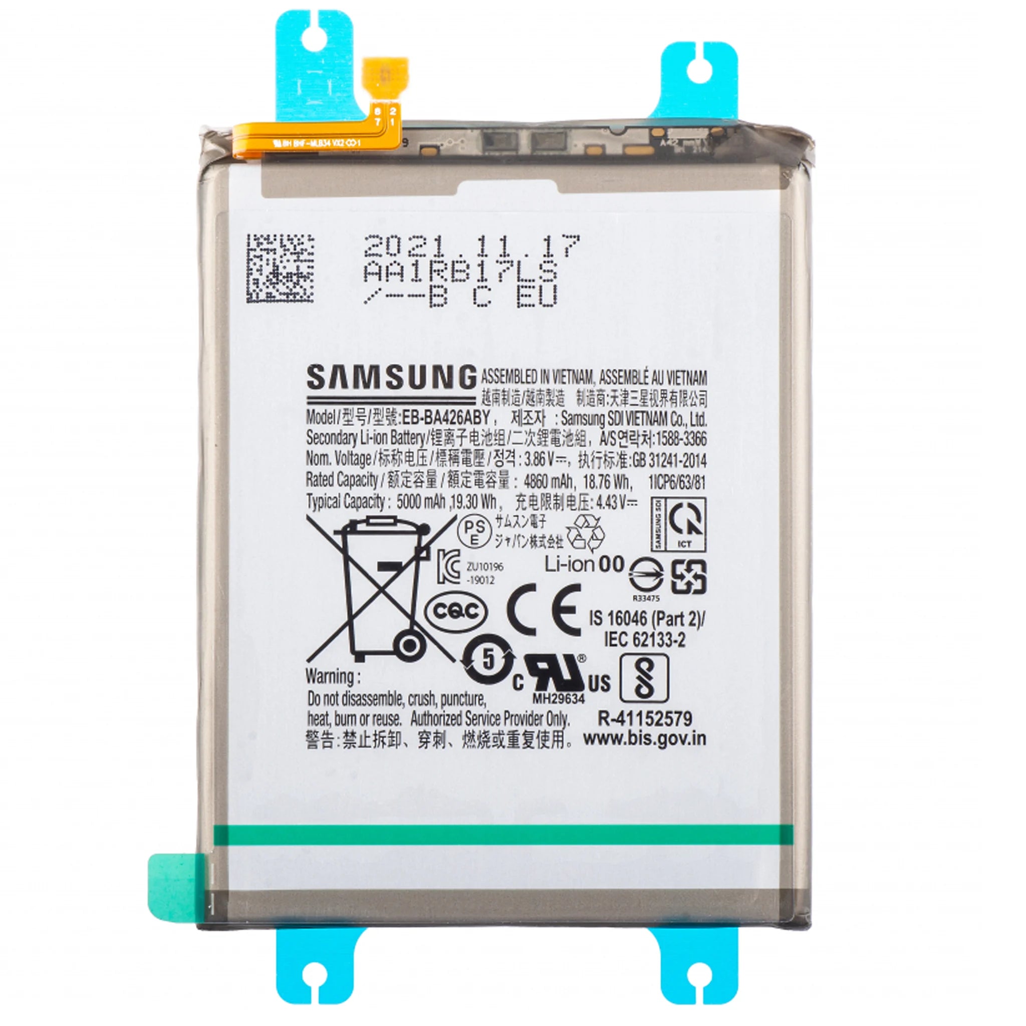Original Samsung Ersatz-Akku EB-BA426ABY Serviceware für Samsung Galaxy A32 5G, A42 5G, A72, M22 und M32.
