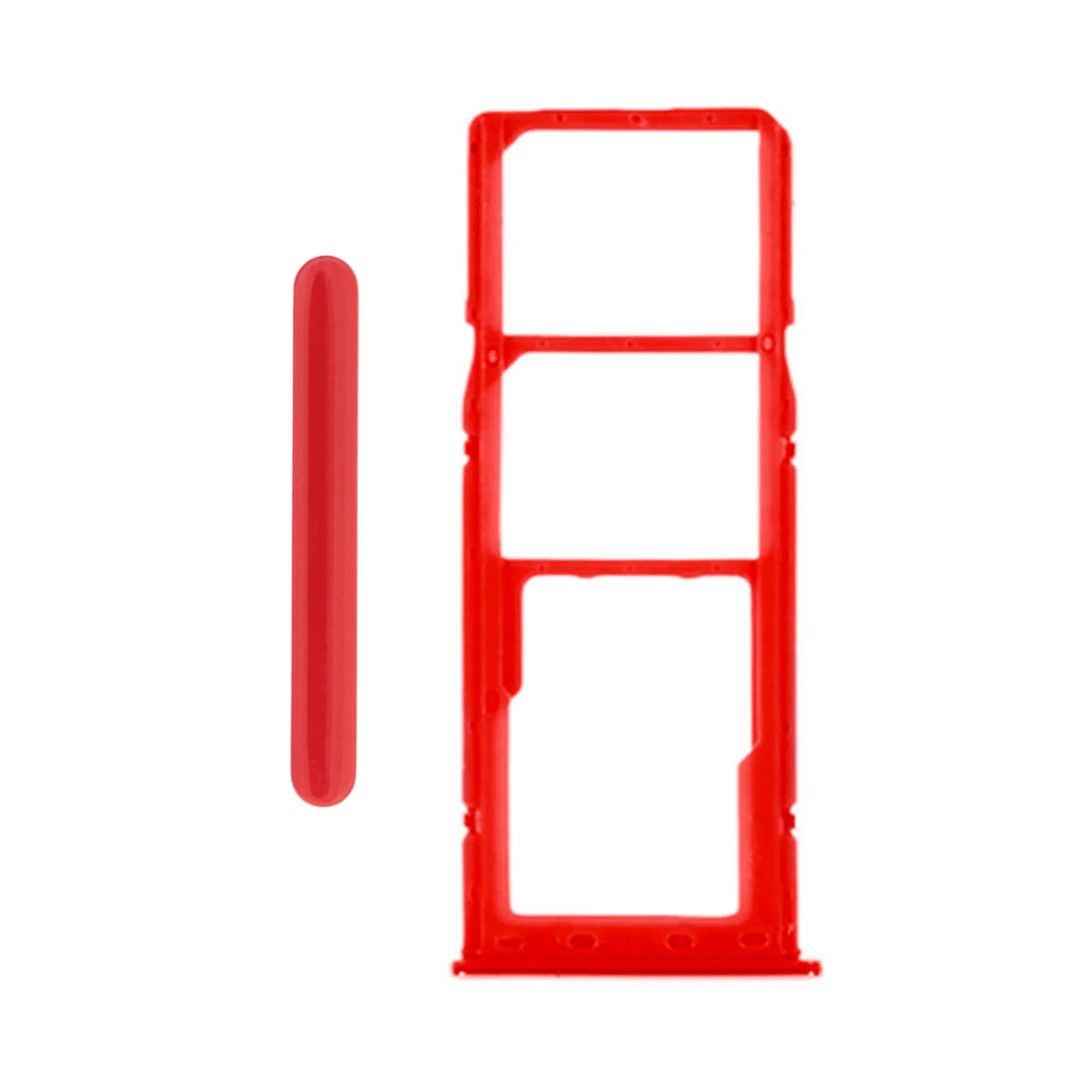 Ersatz-Sim-Halter (Sim Tray) für Samsung Galaxy A50 (A505F) in Rot / Coral – Triple Slot.