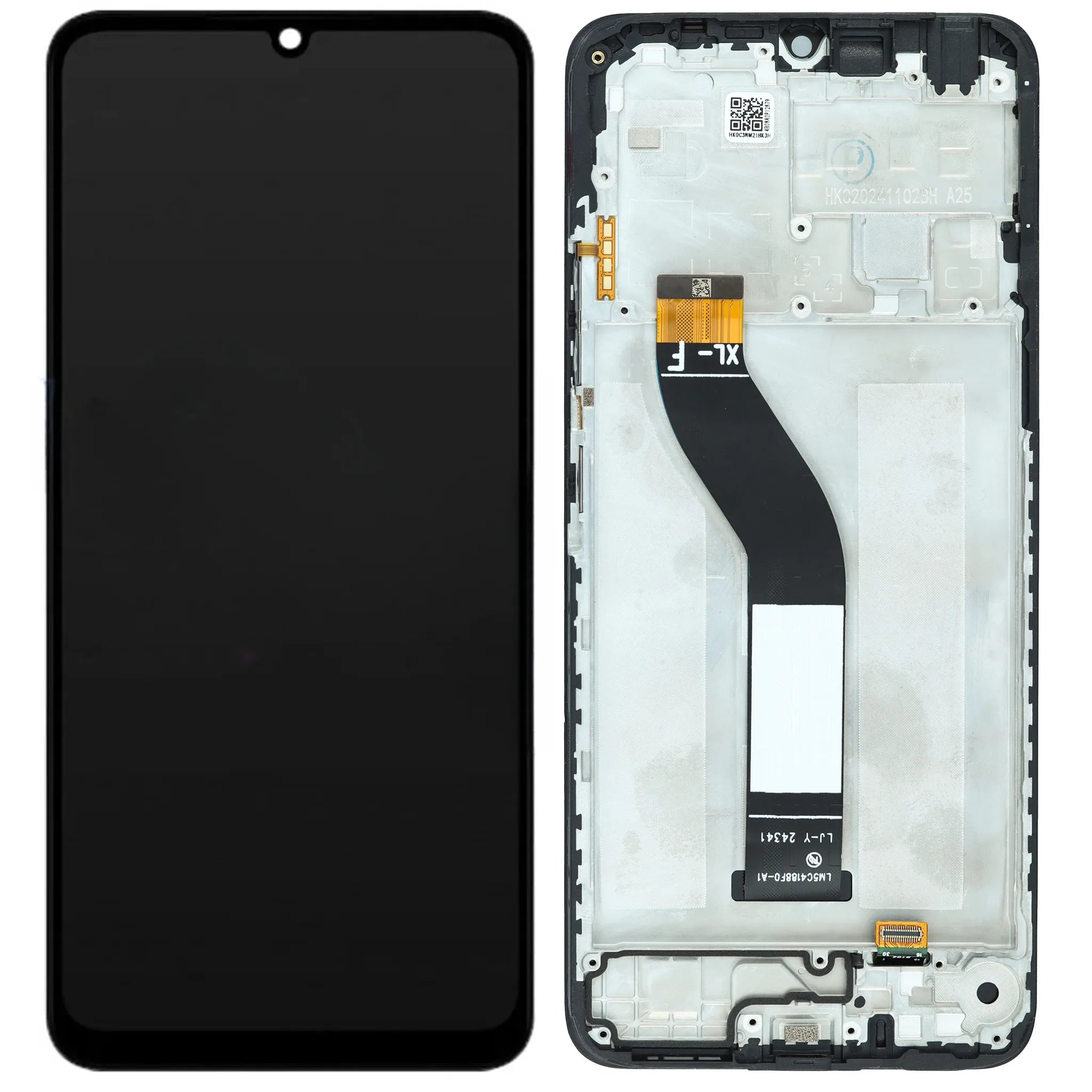 OEM Display mit Rahmen für das Xiaomi Redmi 14C vor hellem Hintergrund.