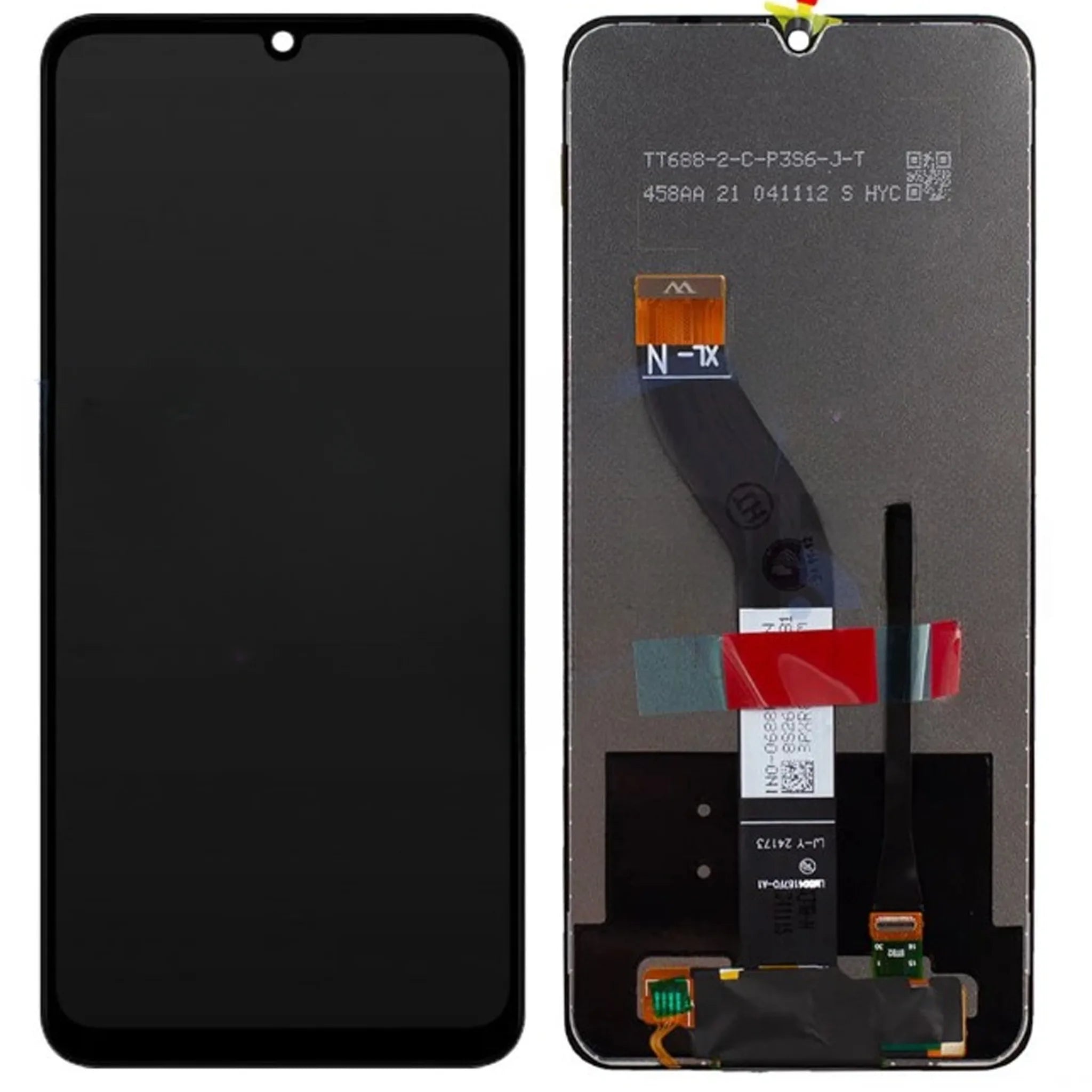 OEM Display ohne Rahmen für das Xiaomi Redmi 14C vor hellem Hintergrund.