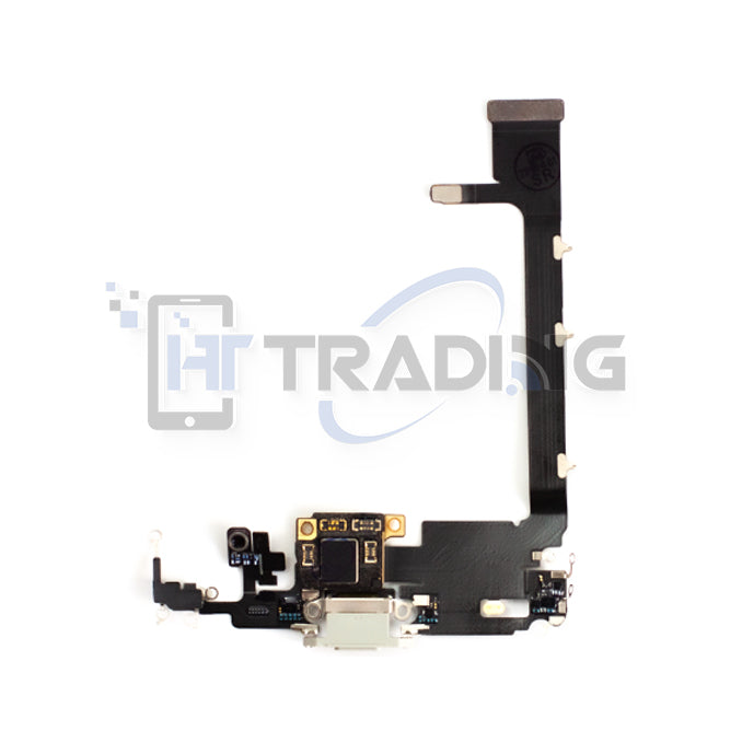 iPhone 11 Pro Max Ladebuchse / Charging Port Flex – Weiß / Silber [Original / Pulled]