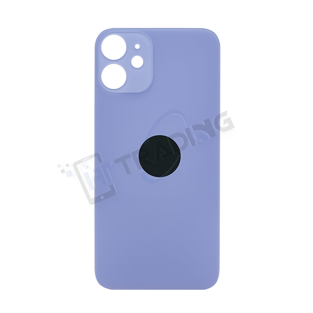 iPhone 12 Mini Akkudeckel Glas – Premium Qualität, Violett, Big Hole (Großes Kameraloch)