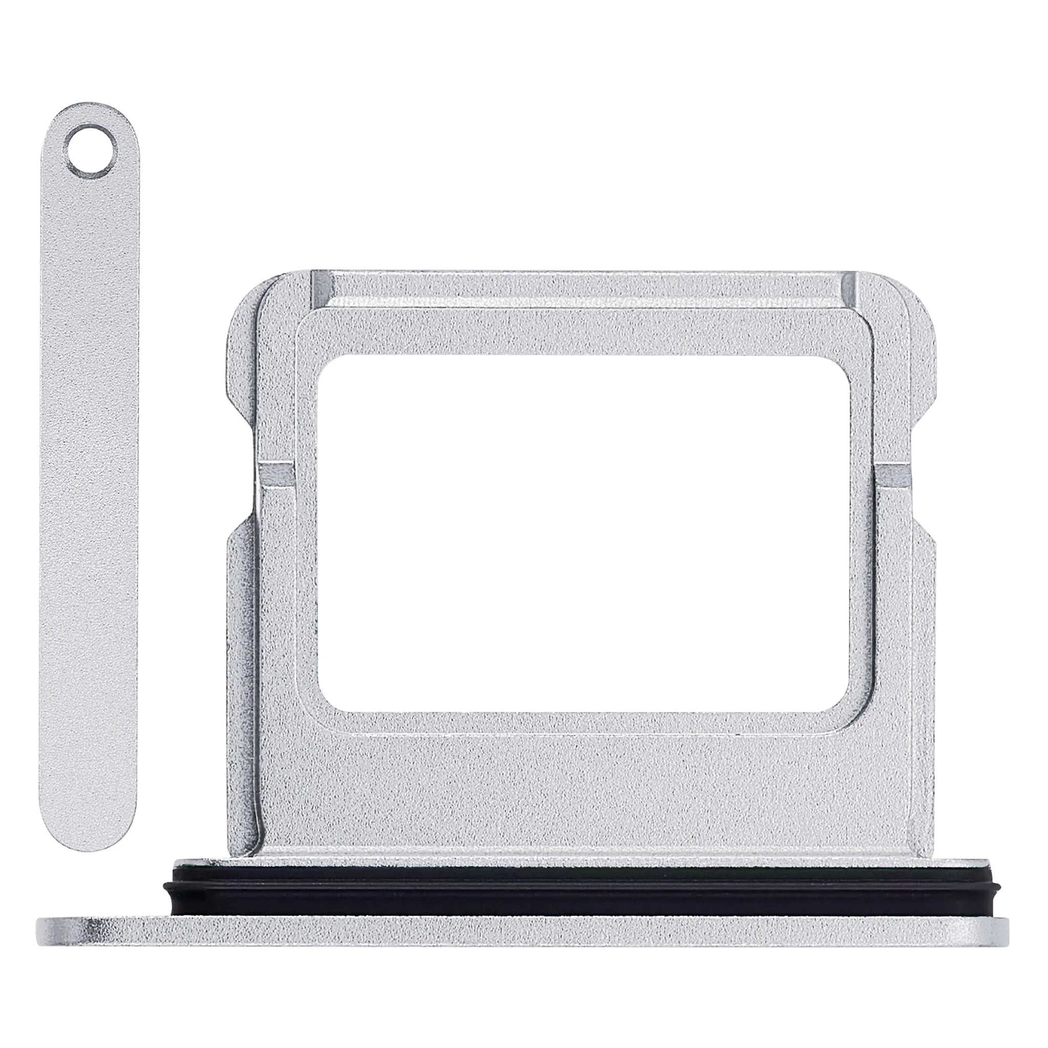 Ersatz-SIM-Karten-Slot für das iPhone 16 in der Farbe Weiß mit Dichtungsring