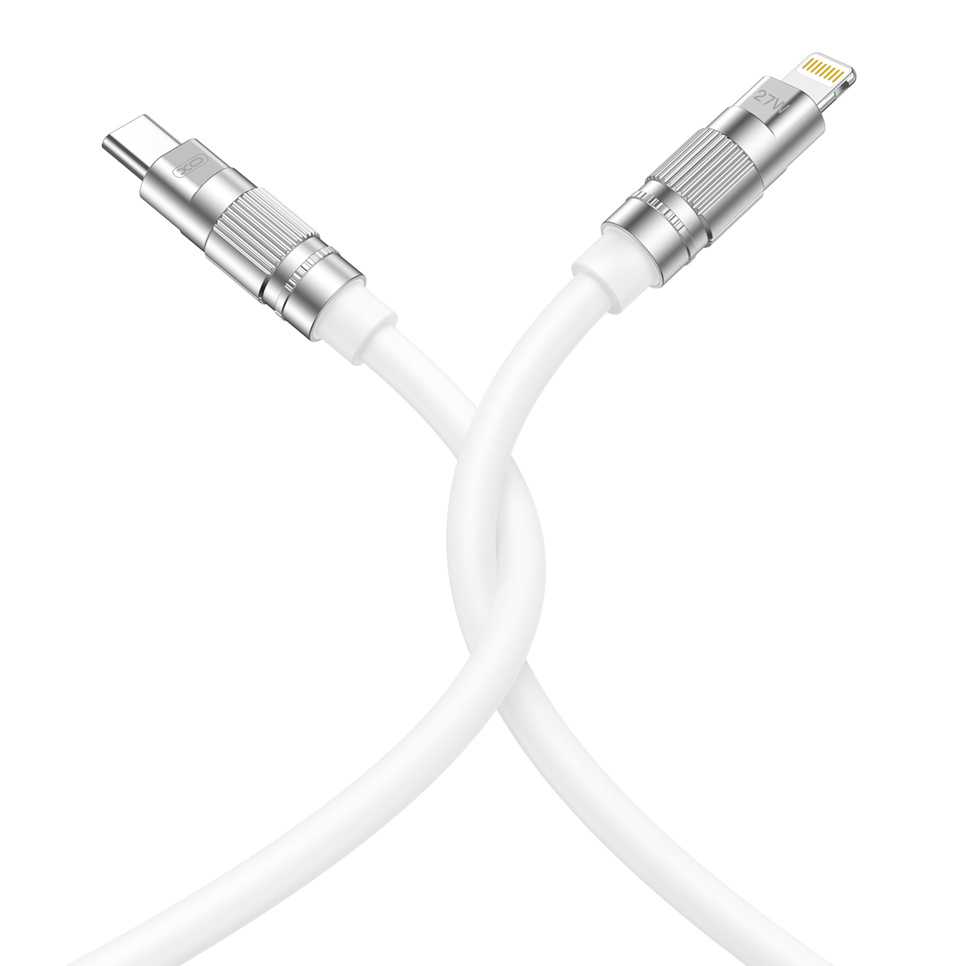 X-NB-Q228A OD 6.0 Silikon TPE Zinklegierung Datenkabel PD27W TYPE-C zu Lightning