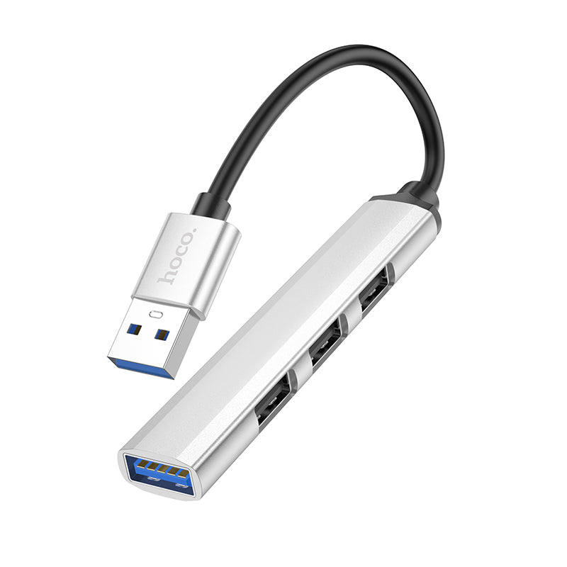 Hoco HB26 4 in 1 (USB to USB 3.0+USB 2.0) Converter Adapter metalic