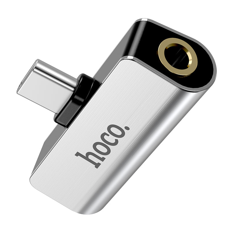 Hoco LS26 Type-C 2-in-1 Audio Converter Silber