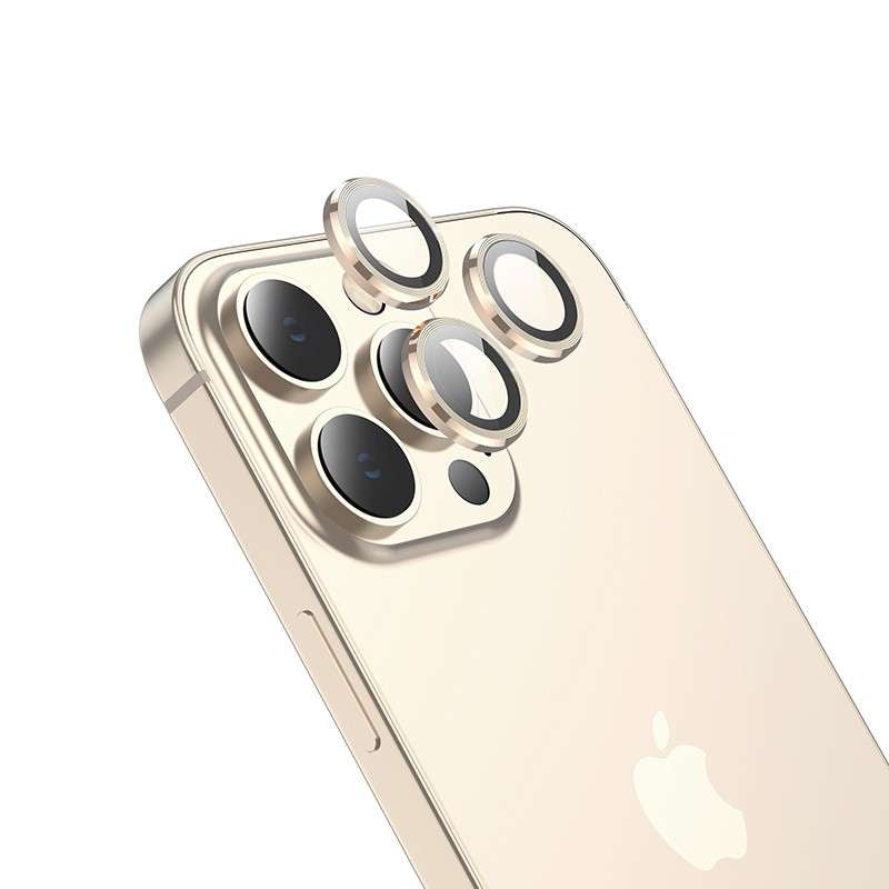Hoco 3D Metal V12 Plus Kameraschutz für Apple iPhone 14 Pro / iPhone 14 Pro Max Gold