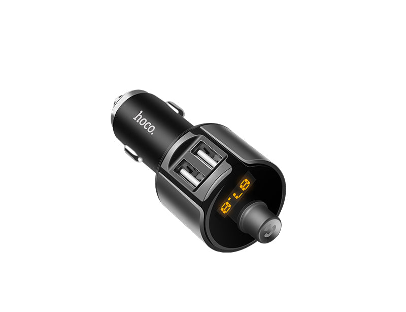 HOCO E19 Smart Autoladegerät + FM Sender v4.2 5V / 2400mA 2 x USB Steckdose schwarz