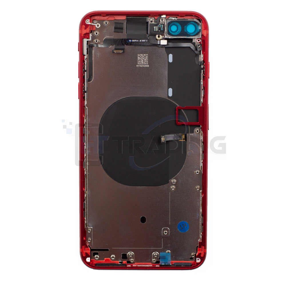 Akkudeckel Gehäuse mit klein Teile passend für iPhone 8 Plus Red
