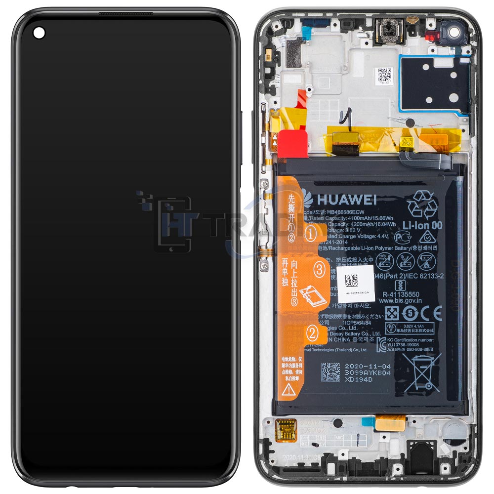 Huawei P40 Lite Display midnight black, Service Pack