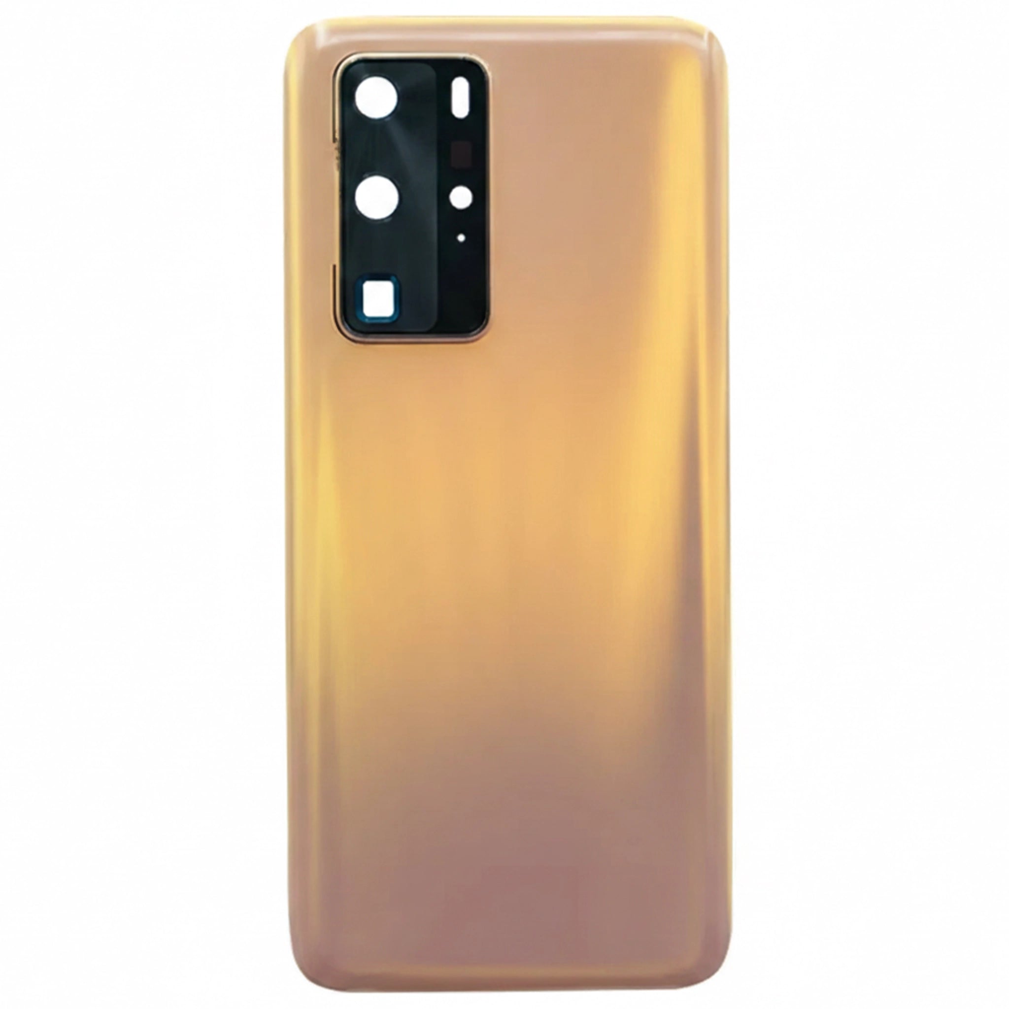 Hochwertiger Ersatz-Akkudeckel für das Huawei P40 Pro in Blush Gold mit präzisen Aussparungen für das Leica-Kamerasystem und elegantem, matt-goldenem Finish.