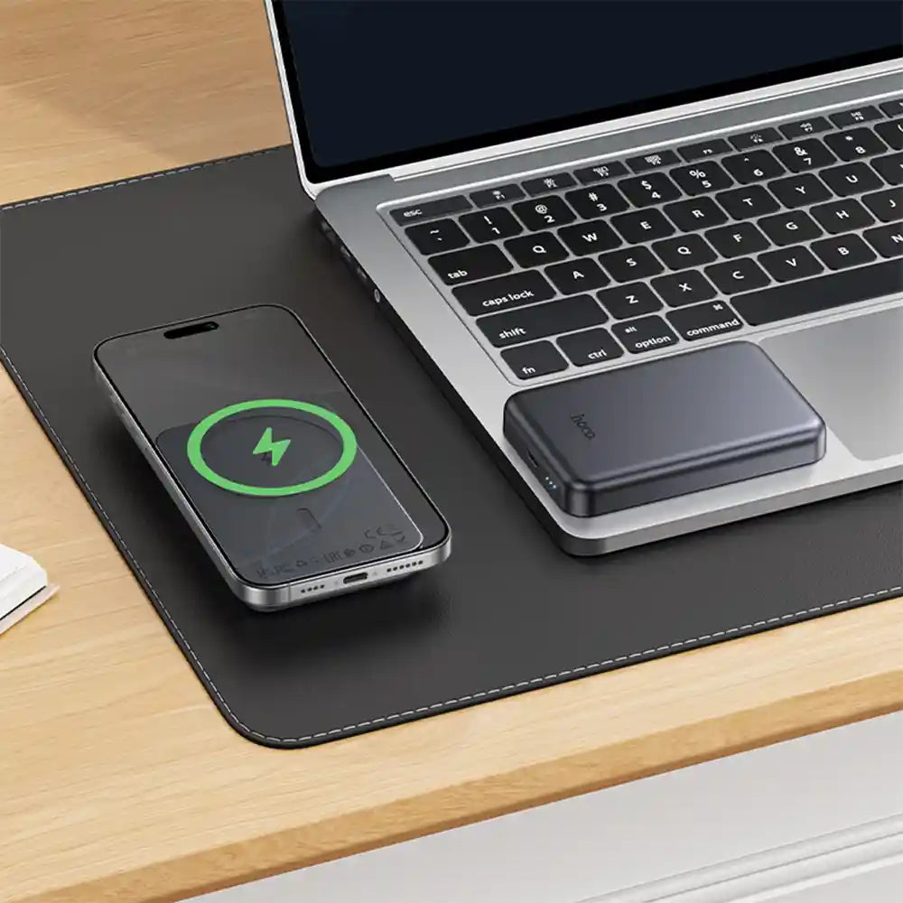 Hoco Powerbank 5000mAh mit magnetischer kabelloser Schnellladung J160 – Metallgrau