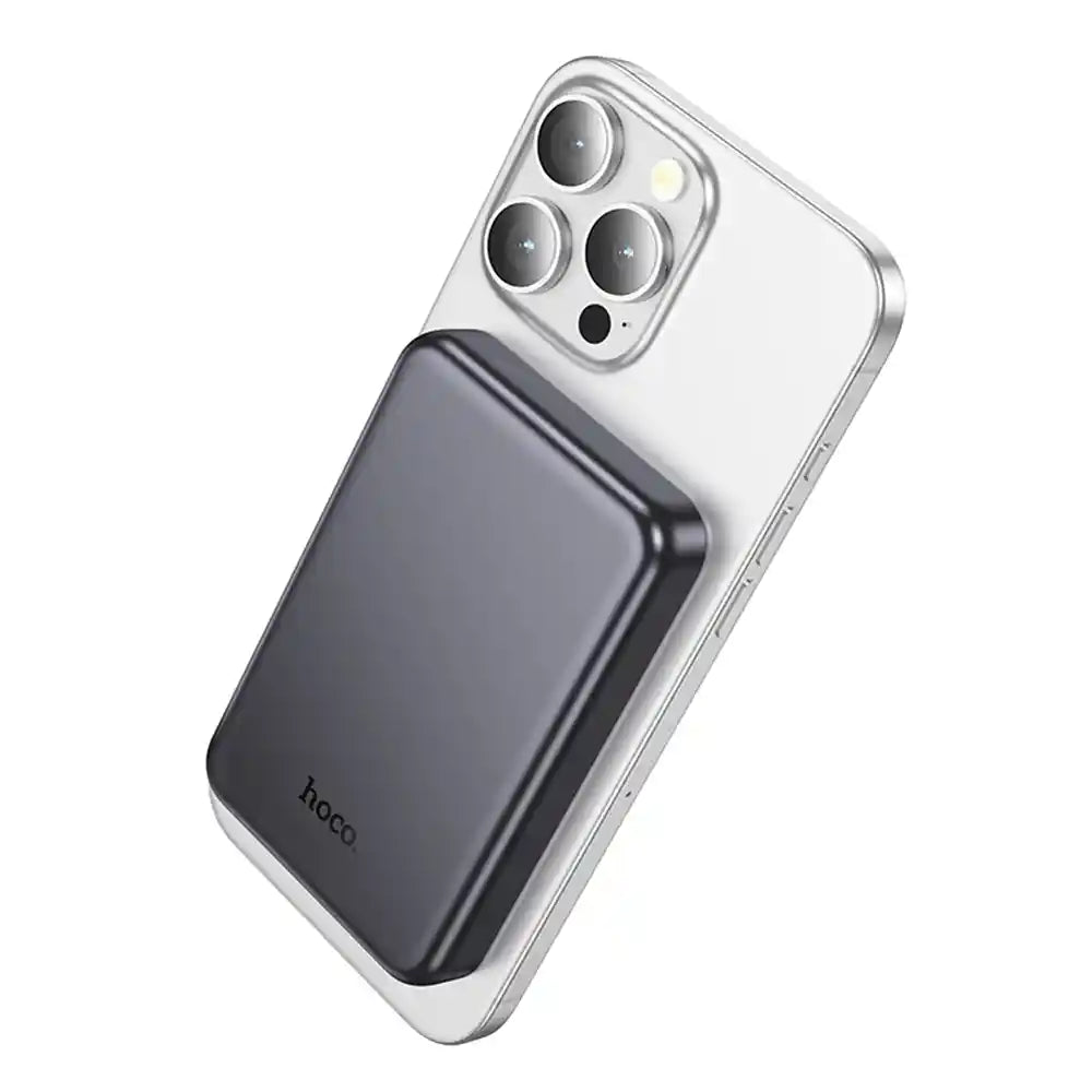 Hoco Powerbank 5000mAh mit magnetischer kabelloser Schnellladung J160 – Metallgrau