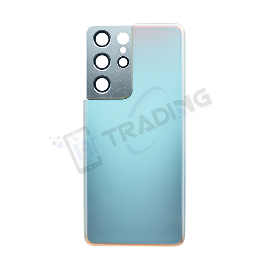 Akkudeckel / Rückseite für Samsung Galaxy S21 Ultra 5G (G998B) – Phantom Silver inkl. Kameralinse